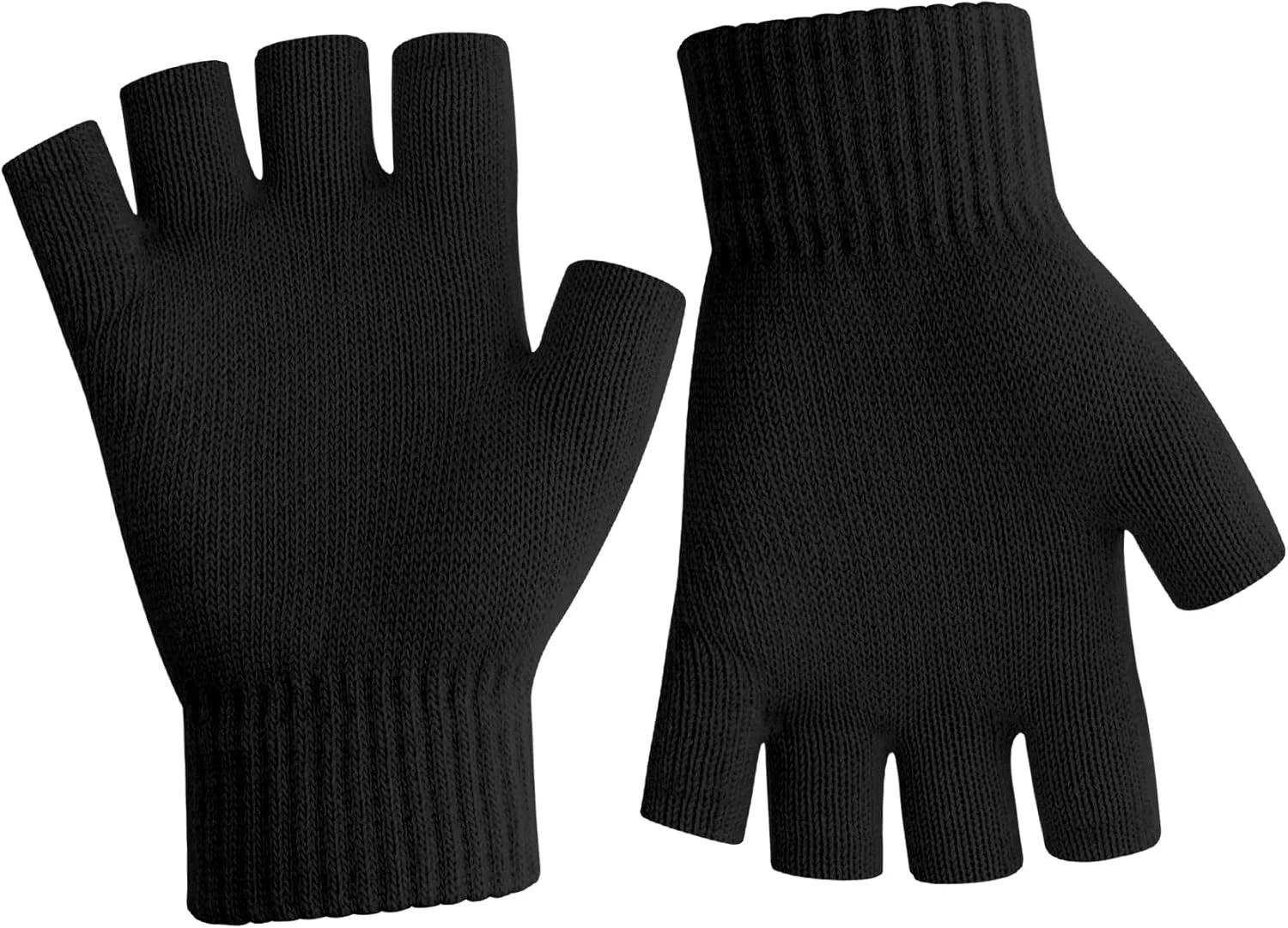 NZKNP Fingerless Gloves for Women Men Winter Fingerless Mittens for Women Men Warm Knitted Gloves Typing Half Finger Gloves…