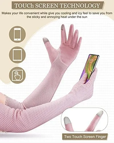 دستکش های بلند ضد آفتاب SYOSI زنانه، دستکش رانندگی ضد آفتاب، ضد لغزش، تمام انگشتی، محافظ بازو در برابر آفتاب برای ورزش های فضای باز، 3 جفت، M دستکش های بلند ضد آفتاب SYOSI زنانه، دستکش رانندگی ضد آفتاب، ضد لغزش، تمام انگشتی، محافظ بازو در برابر آفتاب برای ورزش های فضای باز، 3 جفت، M