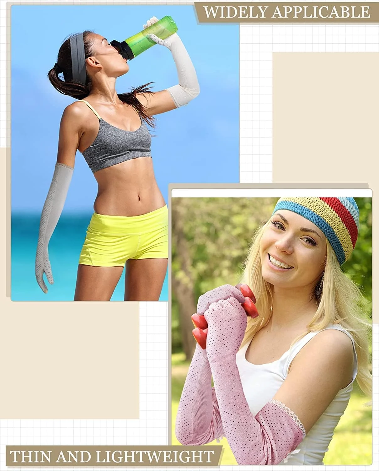 دستکش های بلند ضد آفتاب SYOSI زنانه، دستکش رانندگی ضد آفتاب، ضد لغزش، تمام انگشتی، محافظ بازو در برابر آفتاب برای ورزش های فضای باز، 3 جفت، M دستکش های بلند ضد آفتاب SYOSI زنانه، دستکش رانندگی ضد آفتاب، ضد لغزش، تمام انگشتی، محافظ بازو در برابر آفتاب برای ورزش های فضای باز، 3 جفت، M