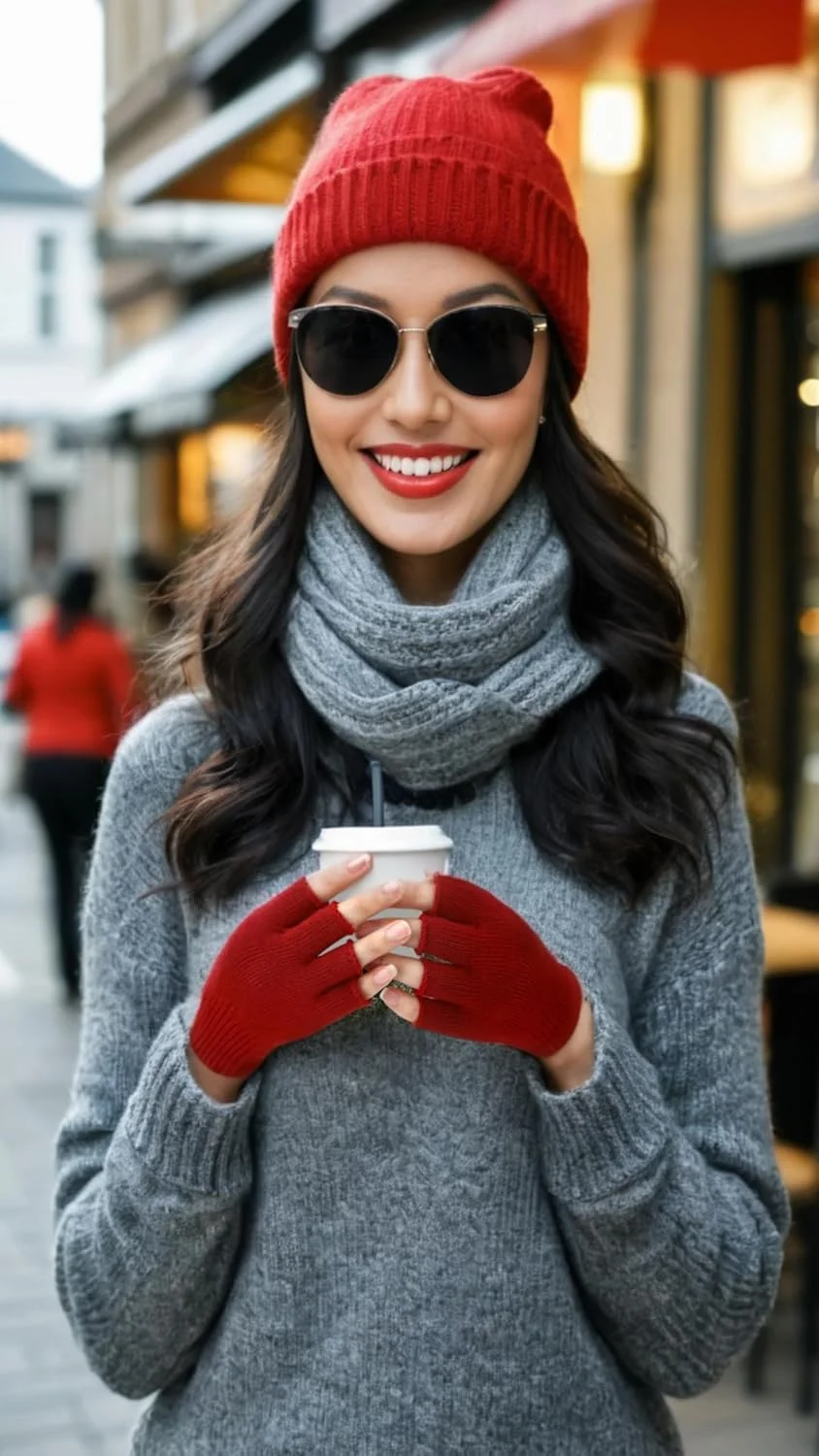 ست سه تایی دستکش بدون انگشت سوییت سون - دستکش های بافتنی کشی نیم انگشتی، اکسسوری زمستانی унисекс