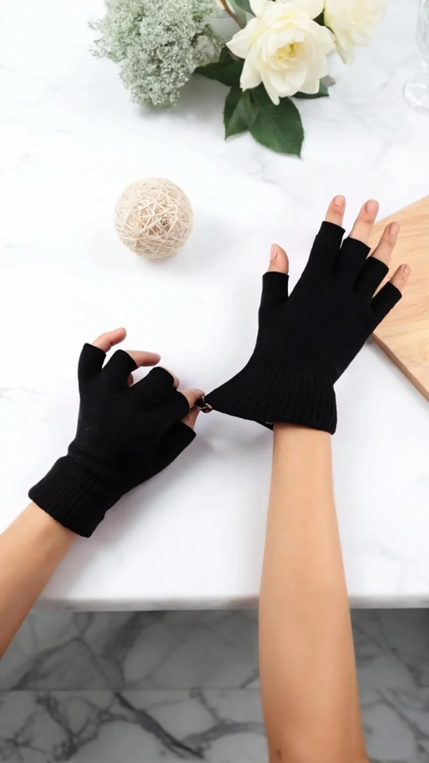 ست سه تایی دستکش بدون انگشت سوییت سون - دستکش های بافتنی کشی نیم انگشتی، اکسسوری زمستانی унисекс