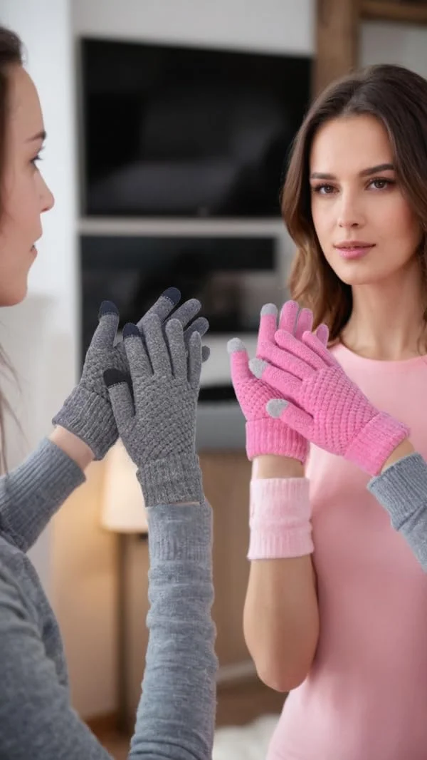 سوییت سون آماده برای زمستان: 4 جفت دستکش زنانه صفحه لمسی - بافتنی گرم پشمی با سرآستین کشسان برای پیام دادن راحت در زمستان سوییت سون آماده برای زمستان: 4 جفت دستکش زنانه صفحه لمسی - بافتنی گرم پشمی با سرآستین کشسان برای پیام دادن راحت در زمستان