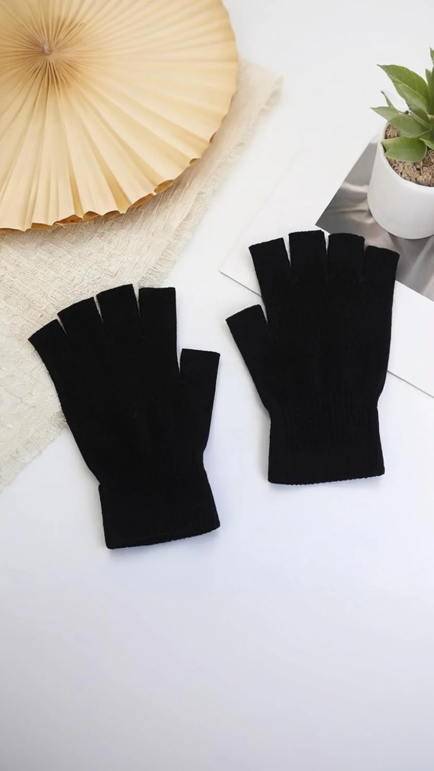 ست سه تایی دستکش بدون انگشت سوییت سون - دستکش های بافتنی کشی نیم انگشتی، اکسسوری زمستانی унисекс