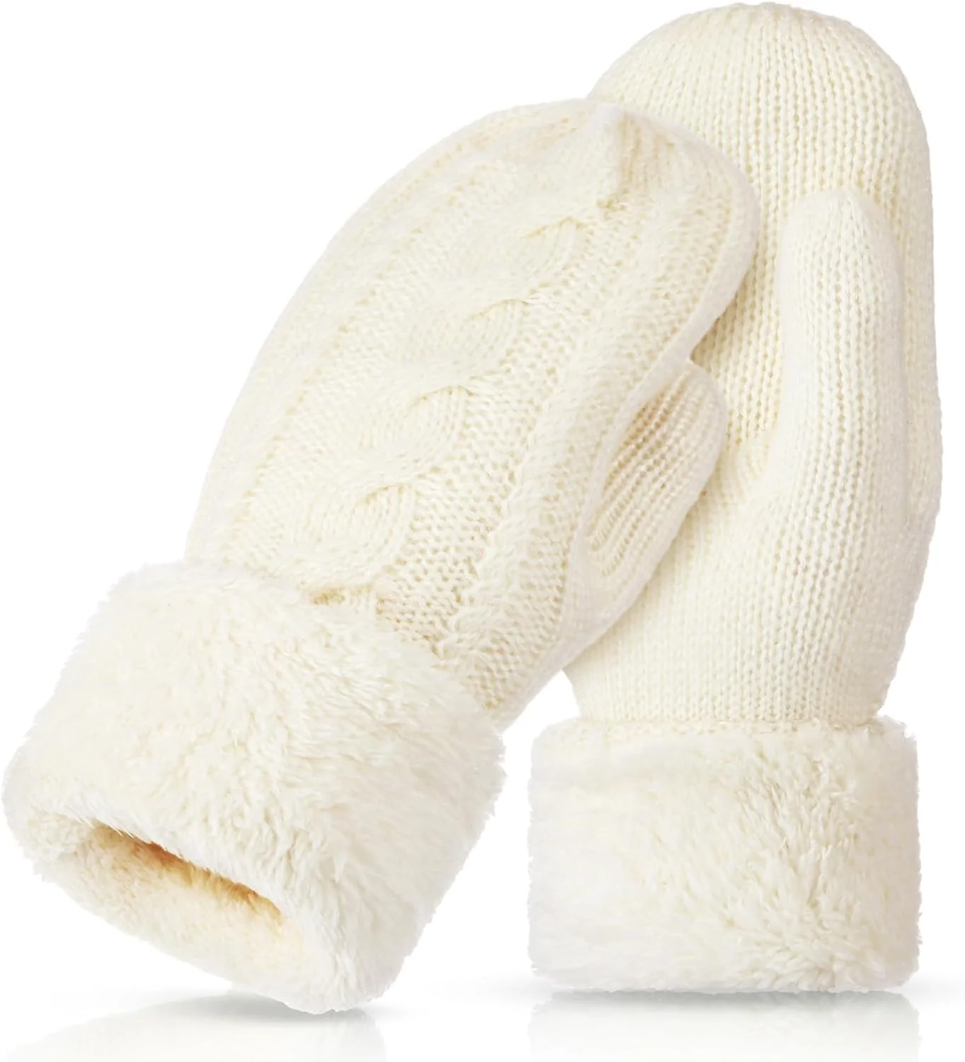 NALACAL Winter Warm Mittens for Women, Women Knitted Mittens, Winter Warm Gloves, Cozy Thick Knitted Gloves, Soft Lining Cold Weather Accessories Gifts, for Indoor Outdoor Activities