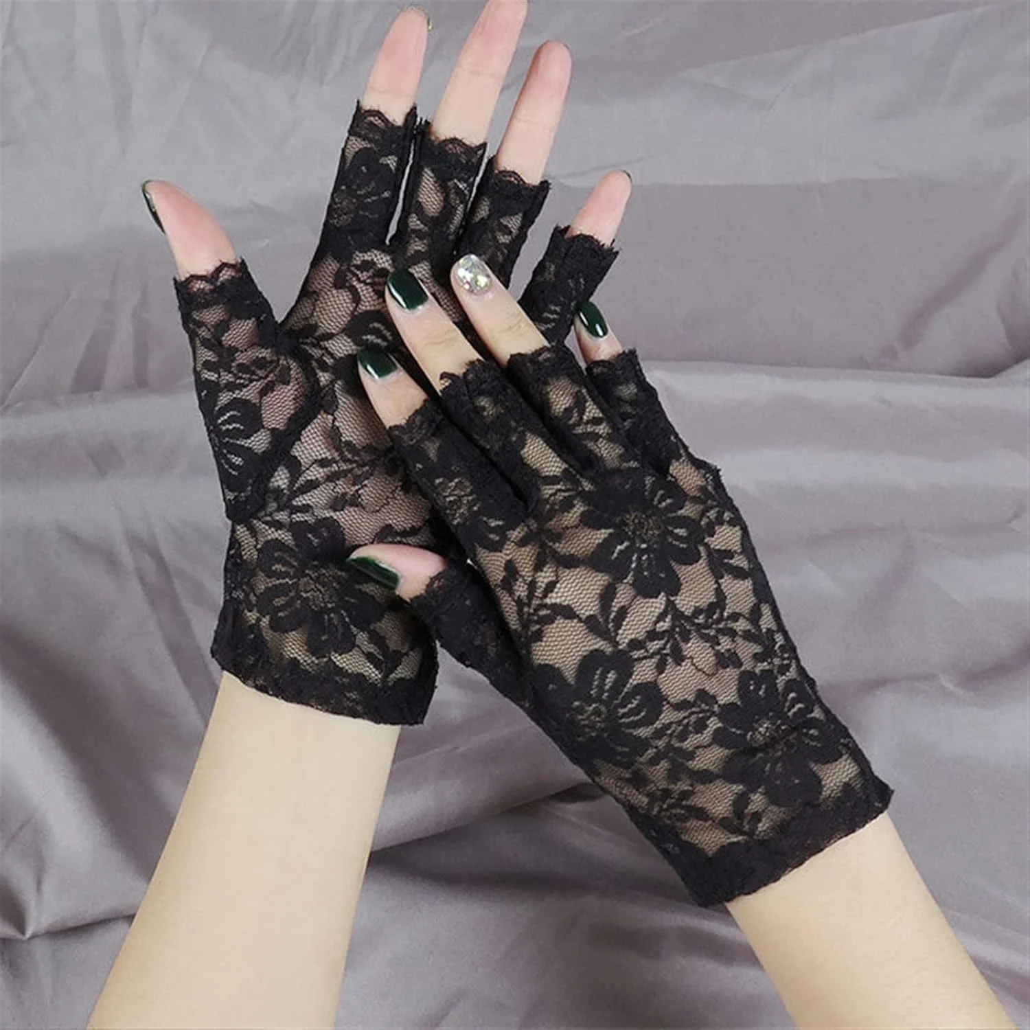 دستکش زنانه YWLETO، دستکش های کوتاه ضد آفتاب، دستکش های بدون انگشت، دستکش های بهاری و تابستانی، دستکش های نیمه انگشتی زنانه