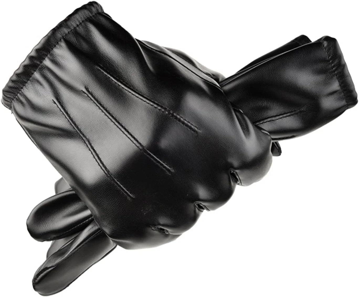 دستکش های زالتاس زنانه 1 جفت چرم PU مردانه زمستانی پاییزی رانندگی گرم نگهدارنده دستکش های کشمیری مشکی ضد آب ورزشی در فضای باز