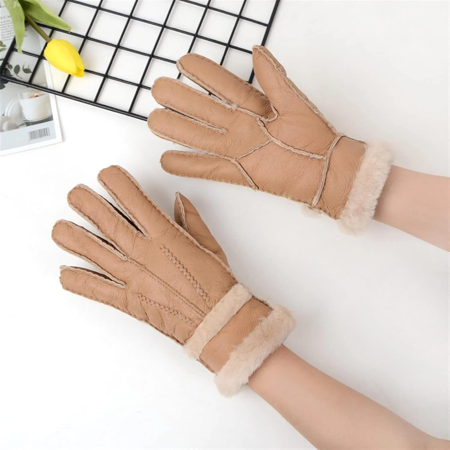 دستکش زنانه YWLETO مناسب زمستان، گرم، مناسب فضای باز، دوچرخه سواری، ضد سرما و گرم نگهدارنده