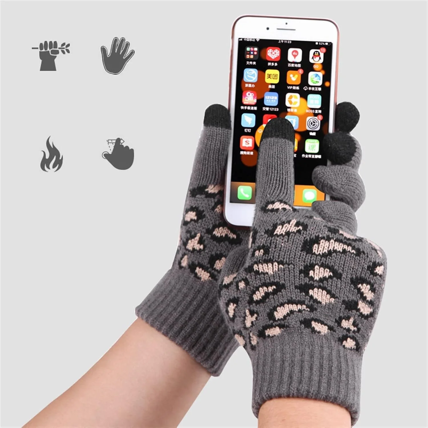 دستکش زنانه YWLETO دستکش های بافتنی گرم و لمسی مناسب فضای باز در زمستان