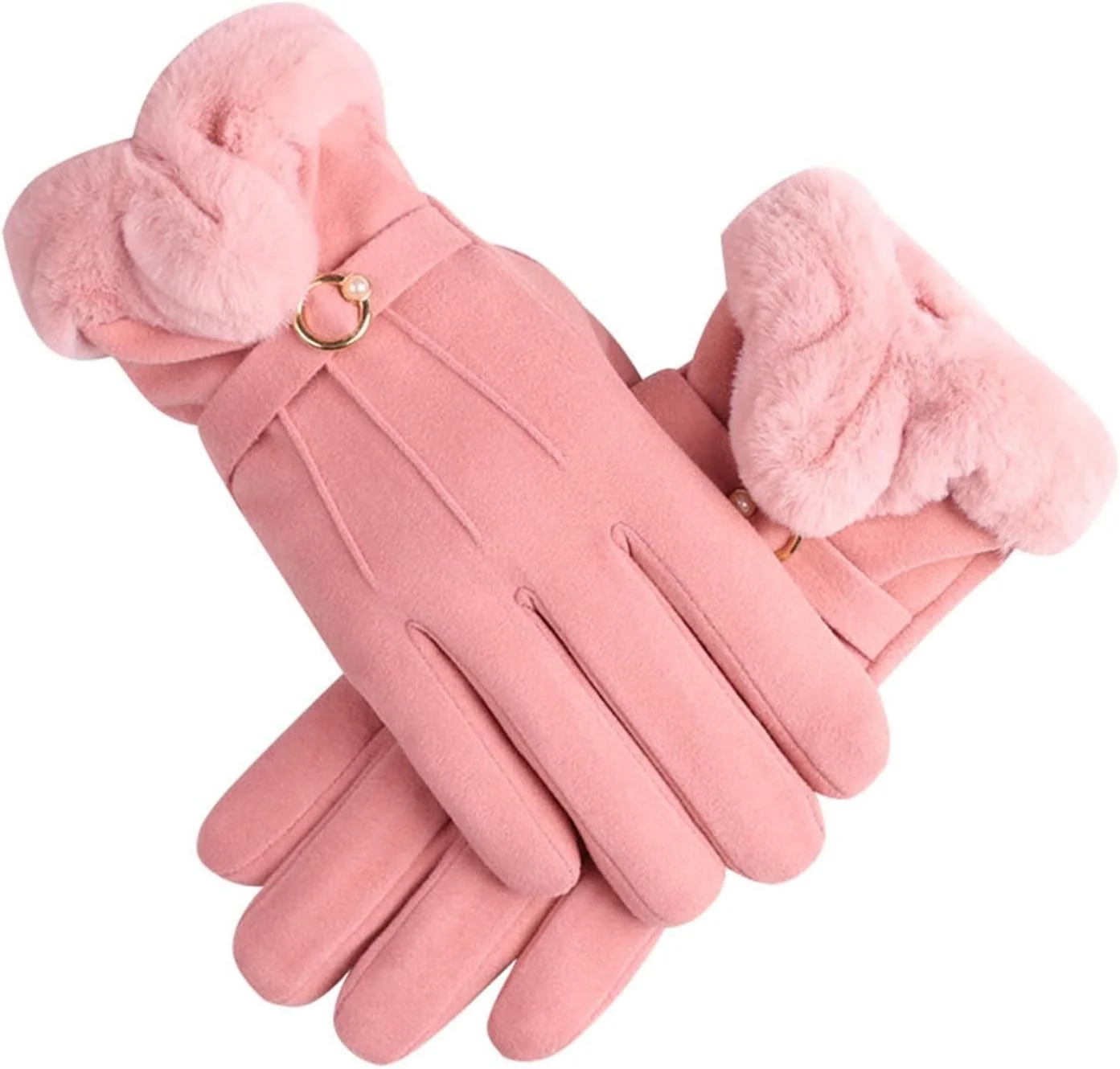 دستکش های گرم زمستانی YWLETO زنانه، دستکش های ضخیم و لطیف لمسی برای دوچرخه سواری، دستکش های زیبا و مناسب برای هوای سرد