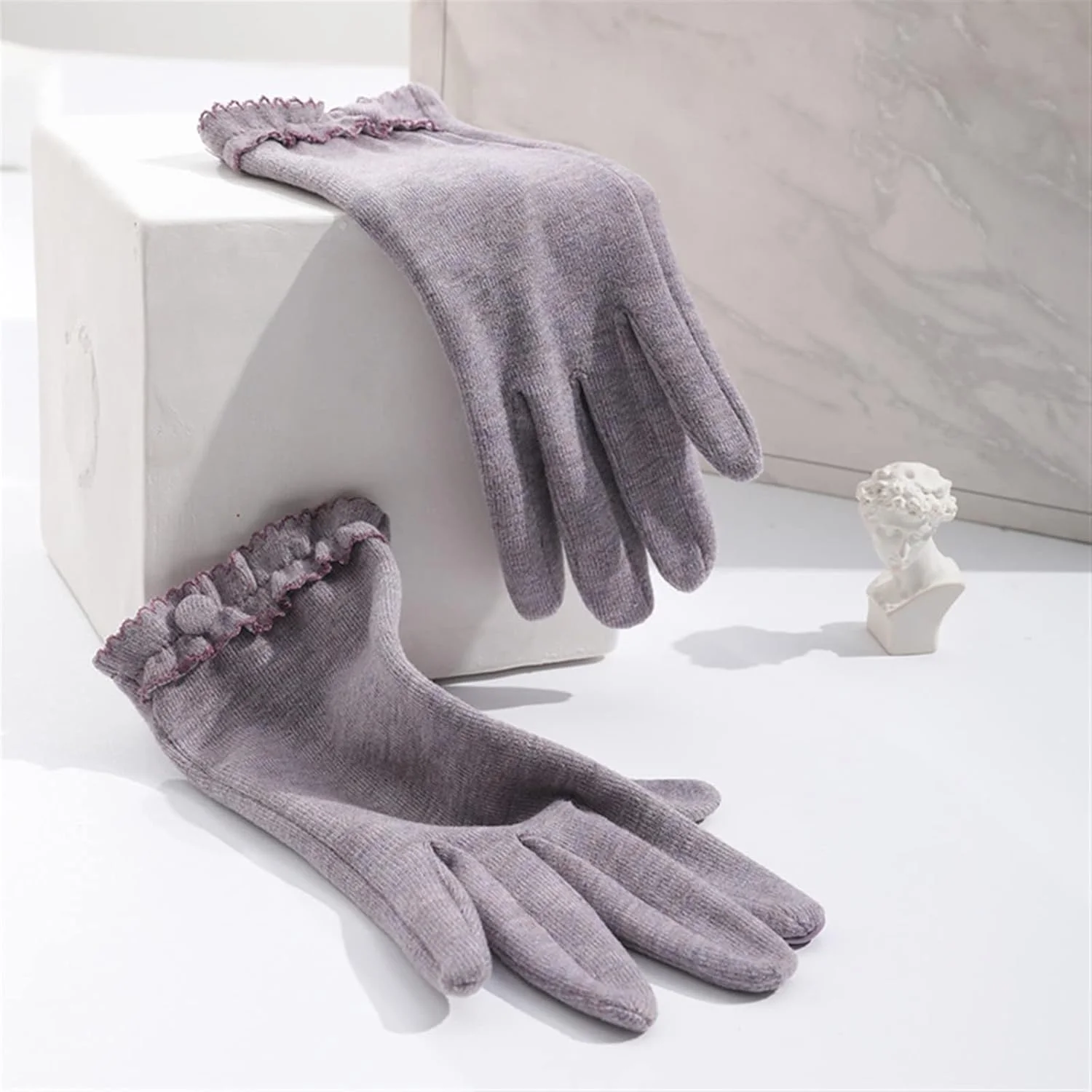 دستکش های زنانه YWLETO زمستانی گرم، نازک، راحت، مخملی، مناسب رانندگی و استفاده از صفحه لمسی