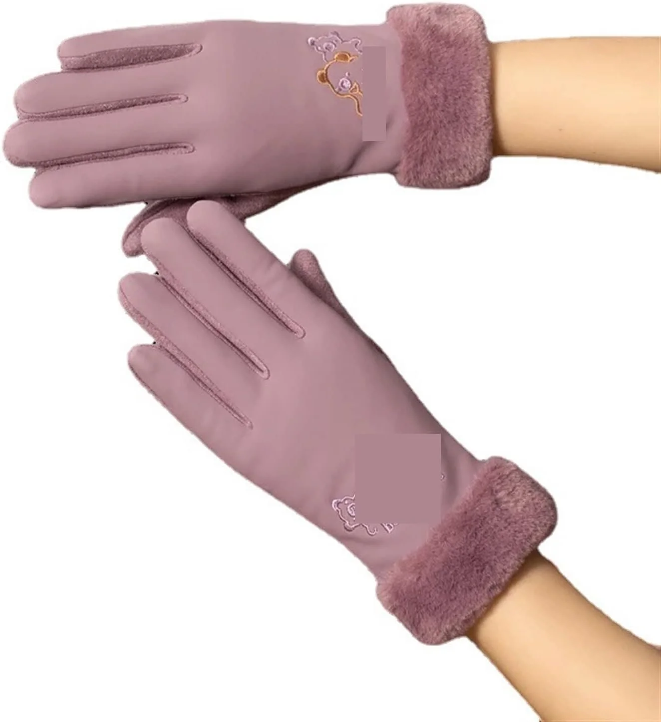 دستکش YWLETO، گرم، مخمل خواب دار، صفحه لمسی زیبا، ضد باد، زمستانی زنانه، ضد لغزش، دستکش دوچرخه سواری زنانه