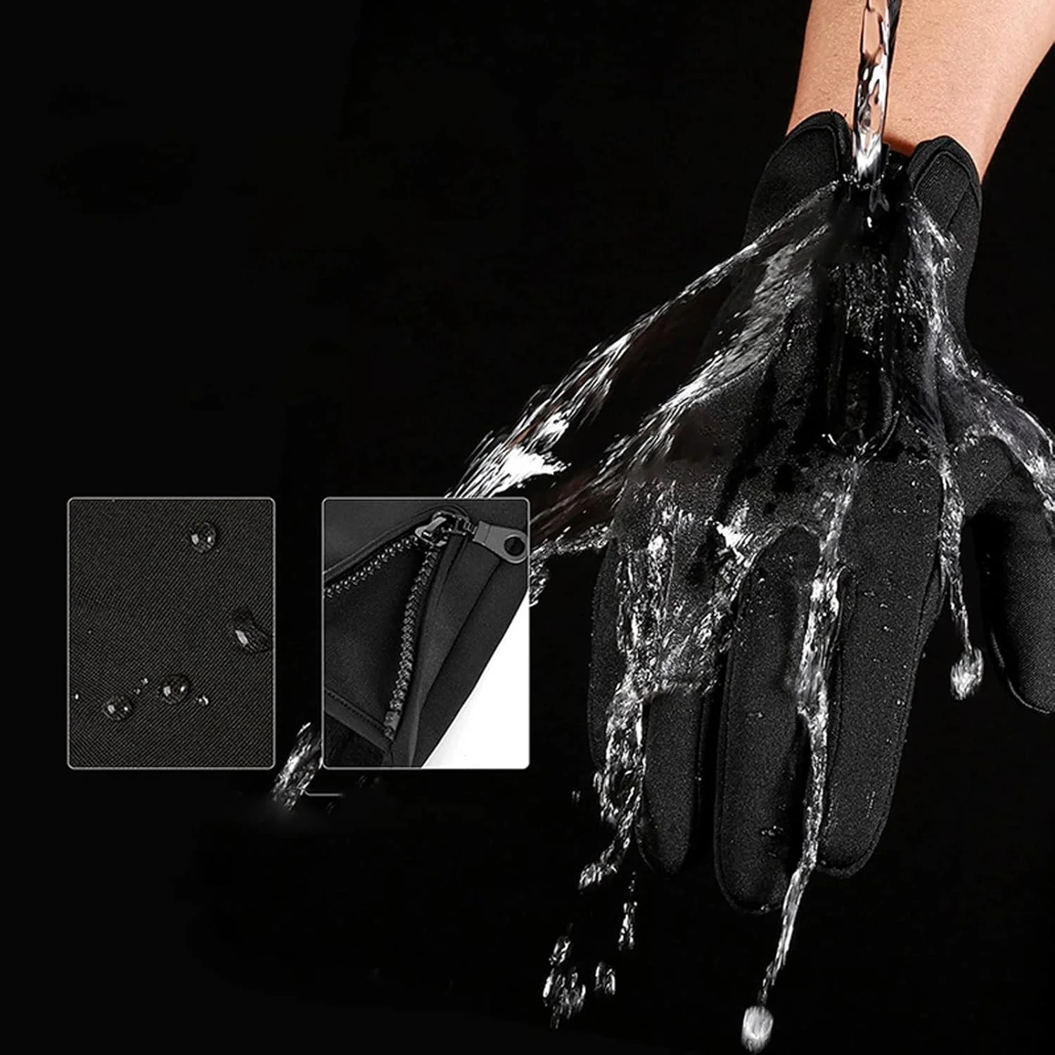 دستکش مردانه ضد آب YWLETO مناسب فضای باز، دستکش های ورزشی زنانه با قابلیت استفاده از صفحه لمسی، ضد باد، تنفسی، ضد لغزش، دستکش اسکی زنانه (رنگ: خاکستری، سایز: متوسط)