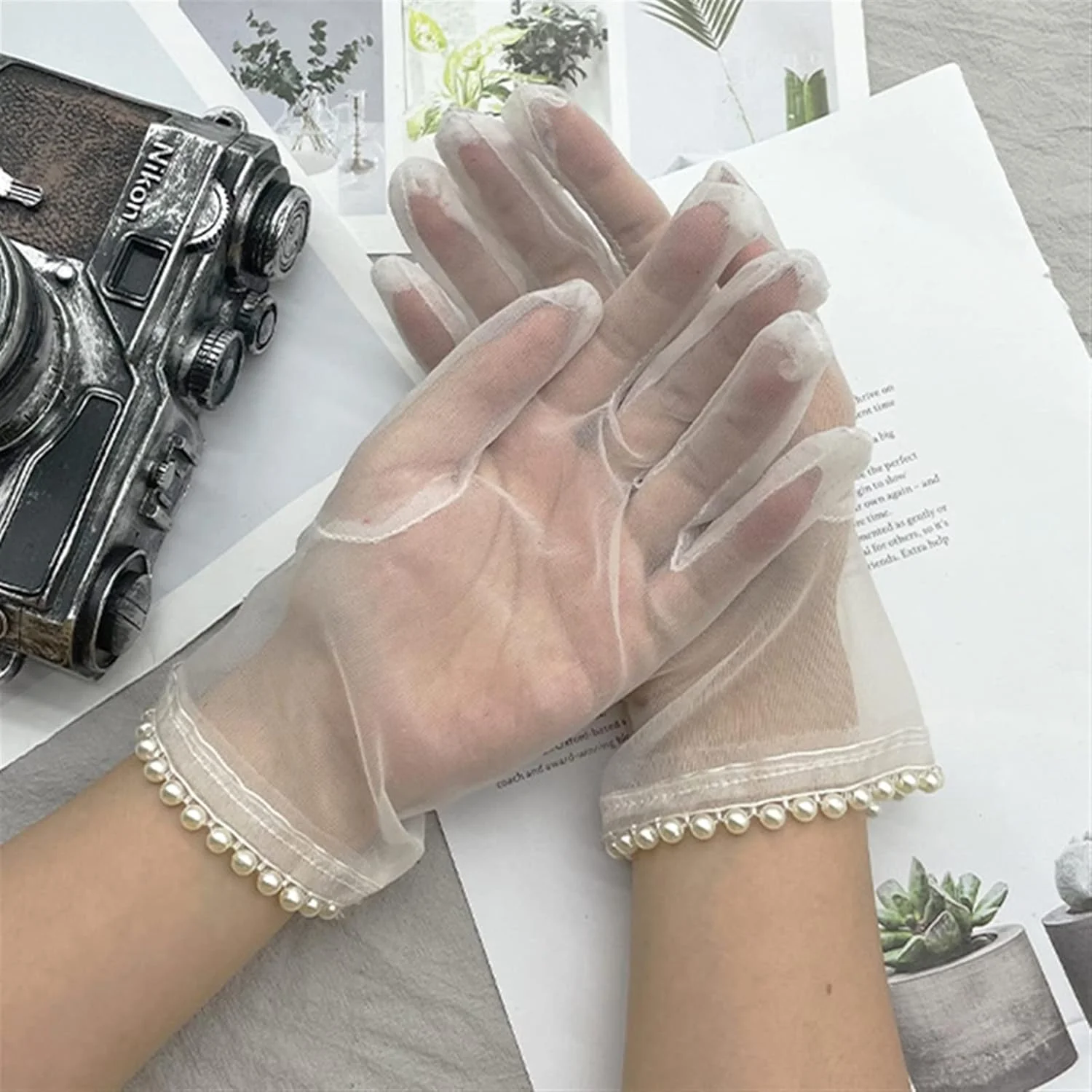 دستکش های توری صفحه لمسی YWLETO، دستکش و نیم انگشتی لباس تابستانی زنانه