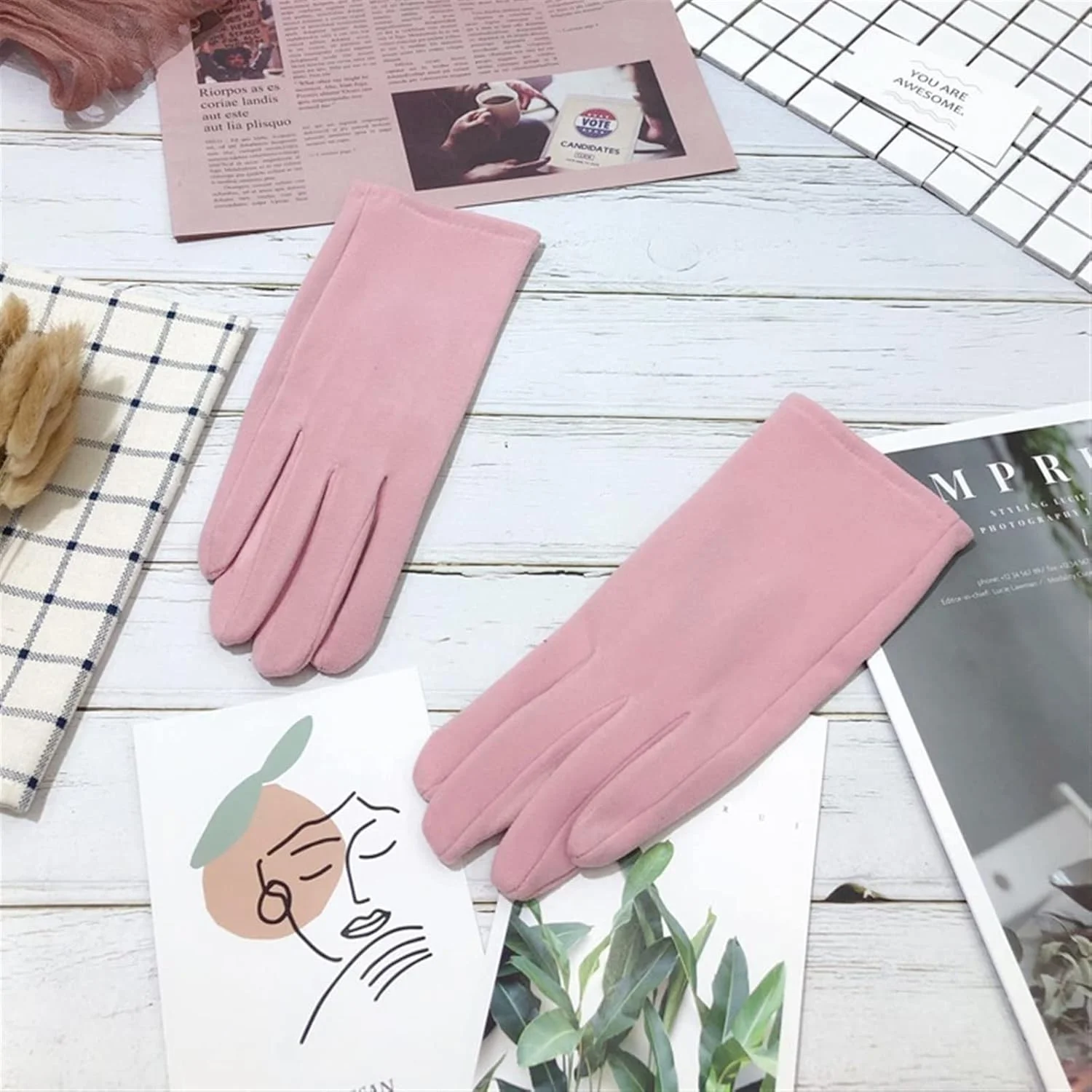 دستکش های گرم زنانه YWLETO برای پاییز و زمستان، دستکش های پنج انگشتی صفحه لمسی برای دستکش های دوچرخه سواری در فضای باز برای زنان