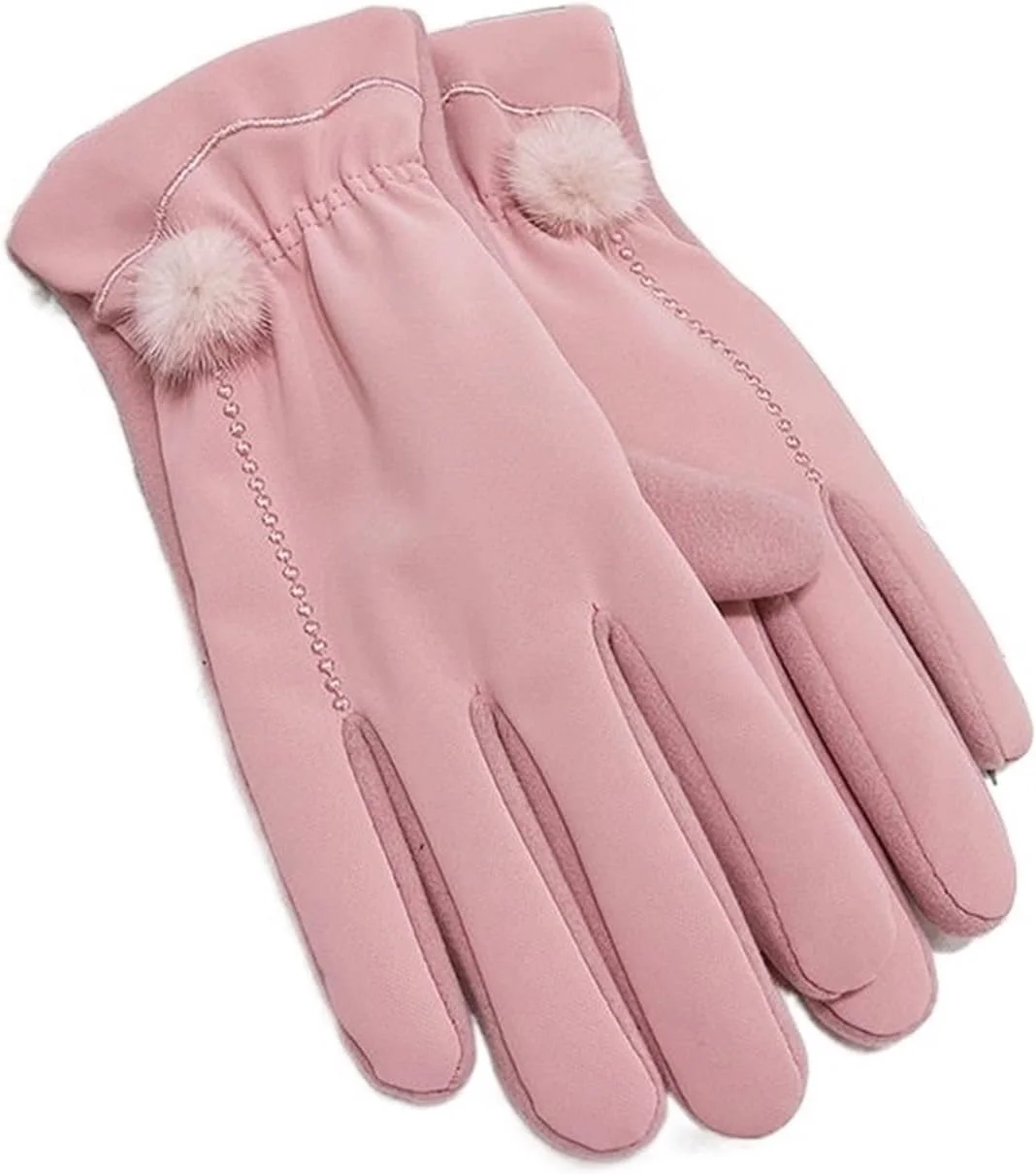 دستکش های YWLETO، زنانه، گرم مناسب زمستان، مخمل خواب دار، ضخیم شده، ضد سرما، ضد باد، ضد آب، صفحه لمسی، دستکش های سواری در فضای باز برای زنان
