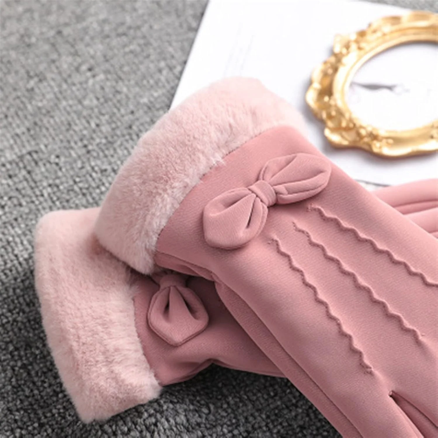 دستکش های گرم زنانه YWLETO برای زمستان، مخملی ضخیم شده در پاییز و زمستان، ضد باد، دانشجویان دختر می توانند هنگام سوار شدن در فضای باز از دستکش های بدون انگشت استفاده کنند