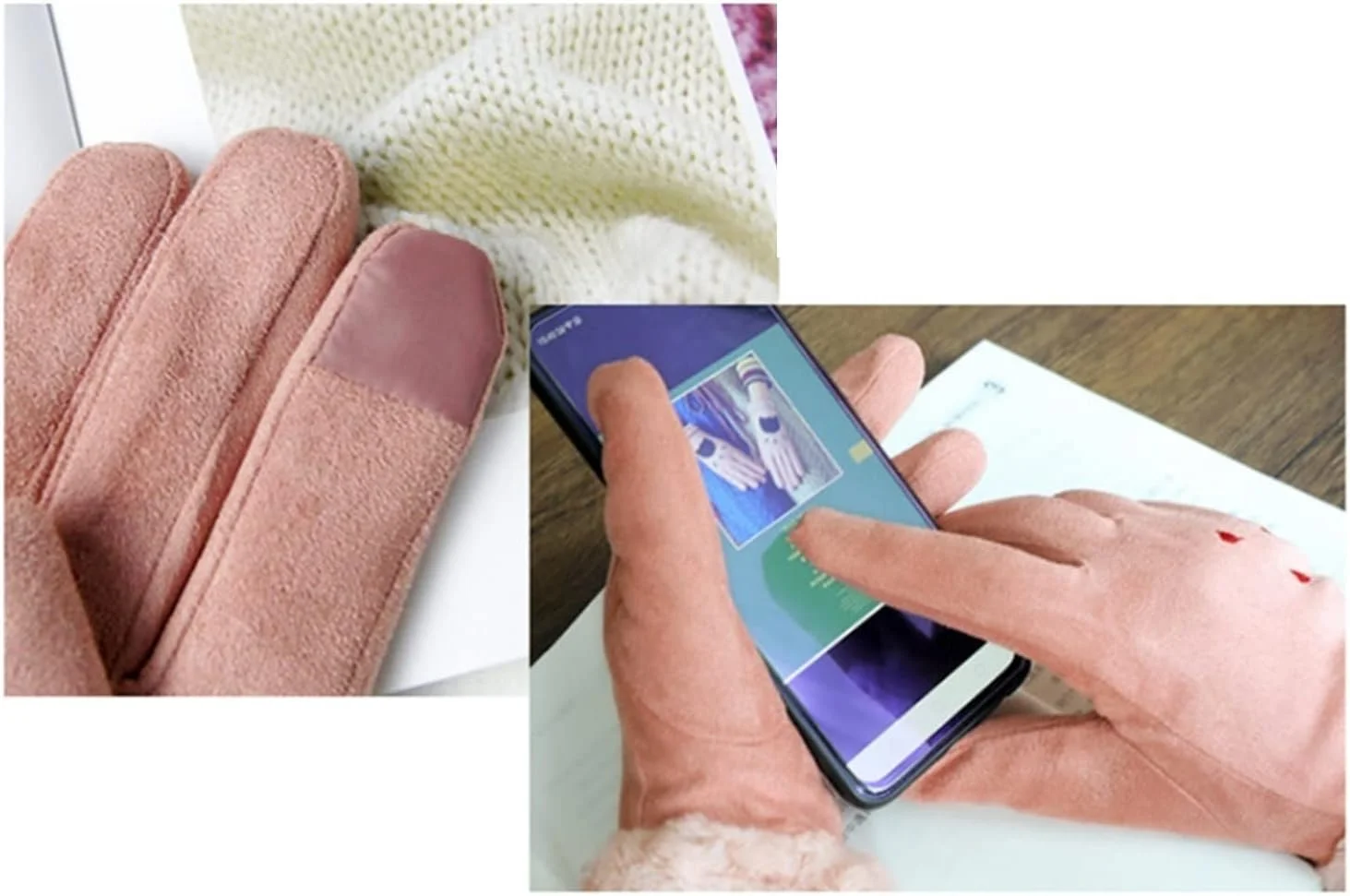 دستکش های گرم YWLETO زنانه زمستانی، دستکش های رانندگی ضخیم و ضد باد، دستکش های لمسی زیبا برای دانشجویان زن