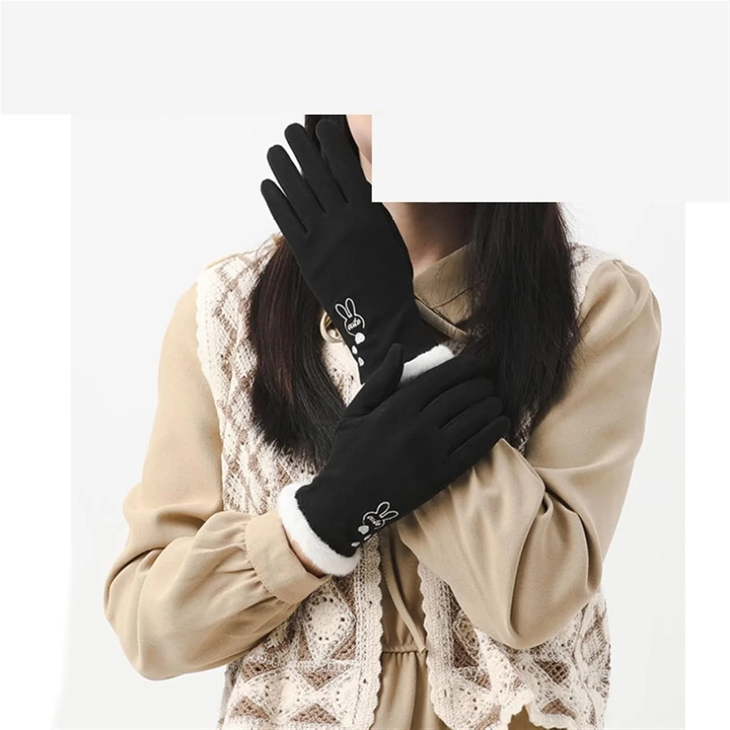 دستکش های زنانه YWLETO، گرم، ضد باد، ضخیم، مناسب برای دوچرخه سواری و دارای قابلیت استفاده از صفحه لمسی