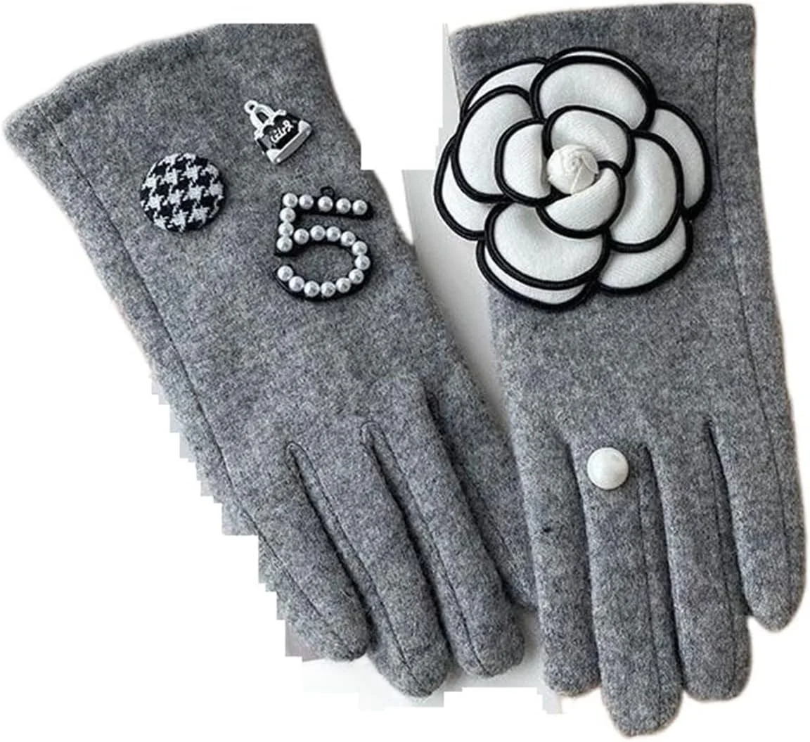 دستکش های پشمی ضخیم گرم لمسی انگشتی جدا یولتئو مناسب پاییز و زمستان، دستکش های معطر موتورسواری، دستکش های زنانه