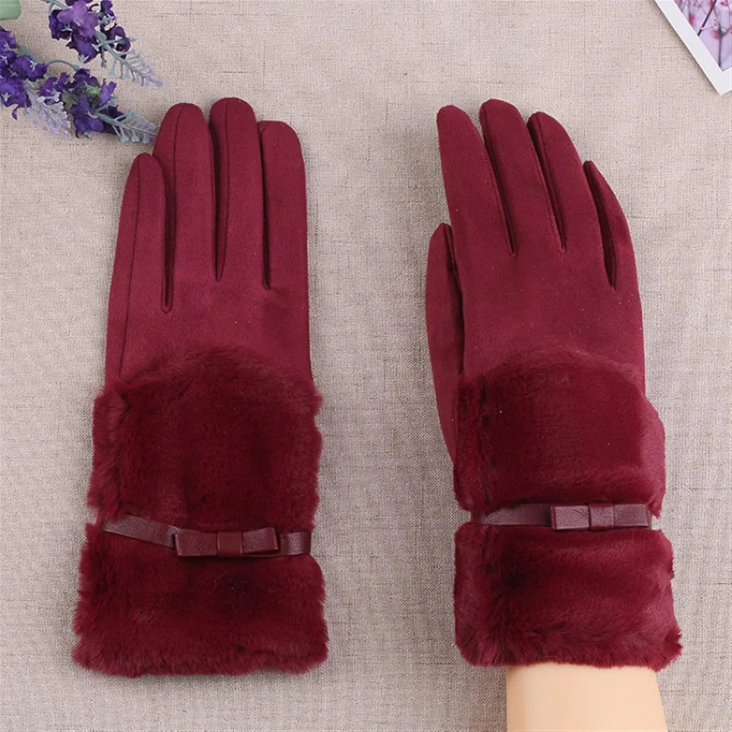 دستکش های لمسی زنانه YWLETO مناسب پاییز و زمستان، دستکش های ضخیم و گرم پشمی برای دوچرخه سواری در فضای باز