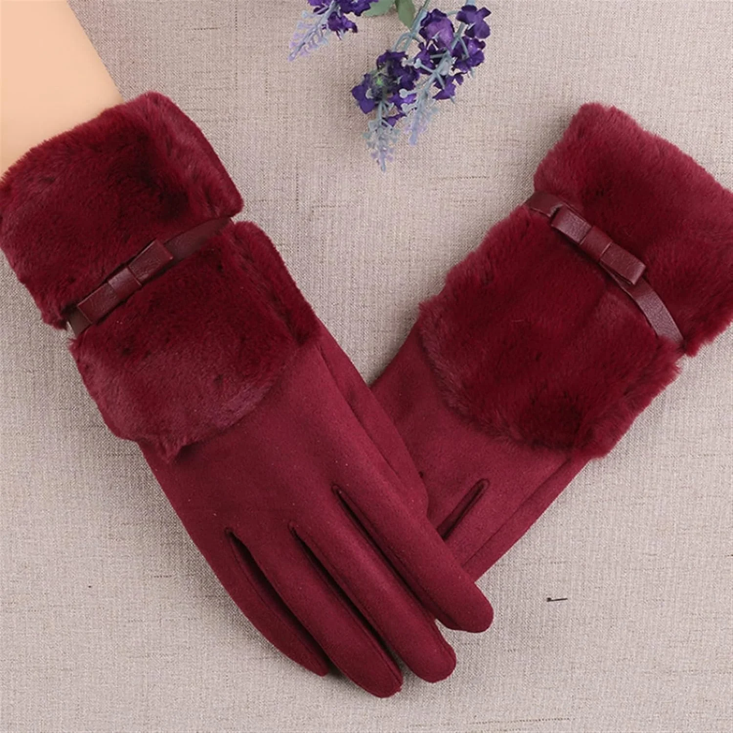 دستکش های لمسی زنانه YWLETO مناسب پاییز و زمستان، دستکش های ضخیم و گرم پشمی برای دوچرخه سواری در فضای باز