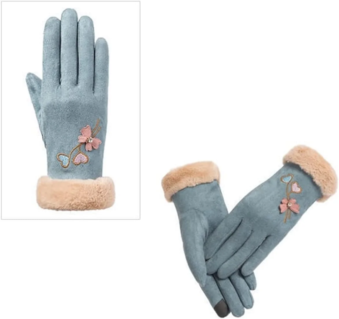 دستکش زنانه YWLETO برای زمستان، گرم و ضد سرما، زیبا، مخمل خواب دار، ضخیم، صفحه لمسی، مناسب برای دوچرخه سواری برقی، دستکش های نخی زنانه