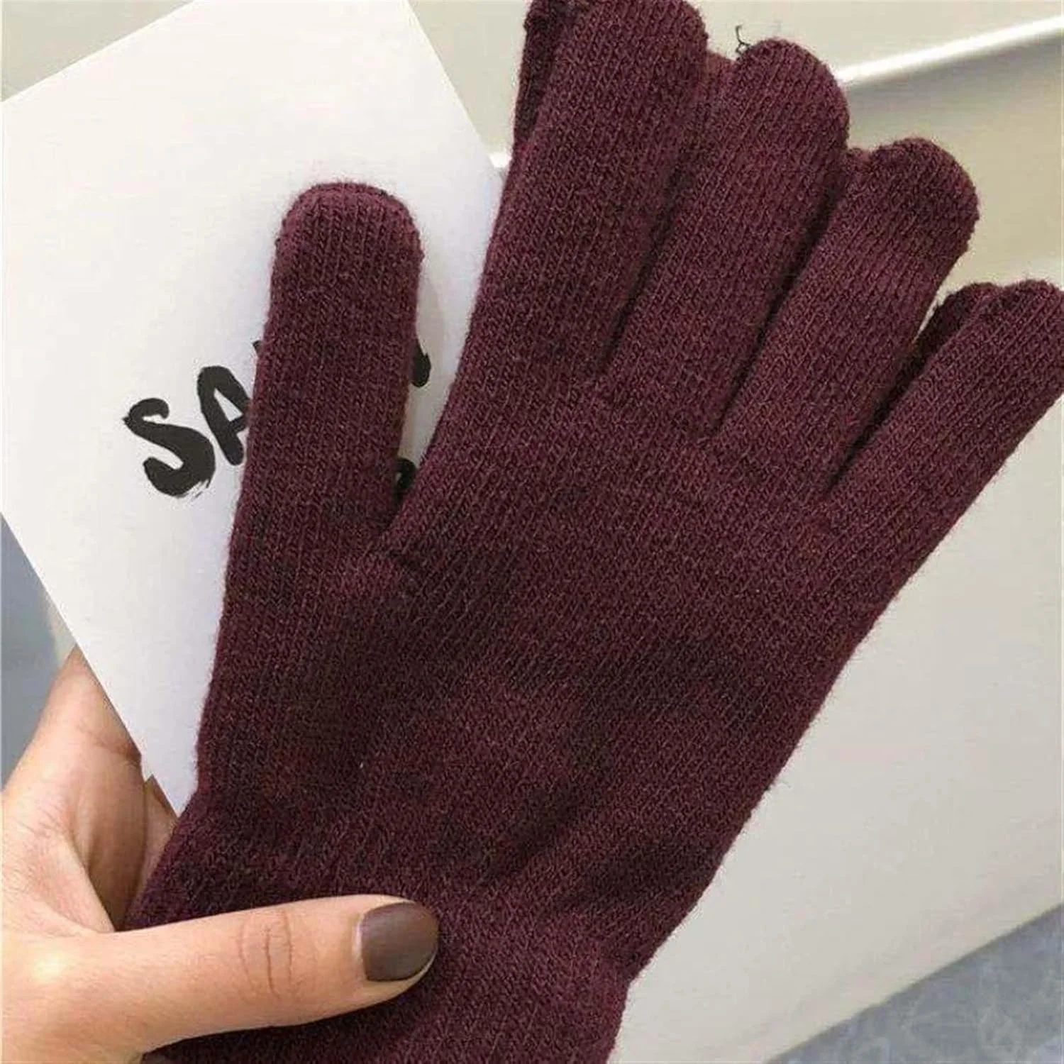 دستکش های گرم YWLETO، دستکش های پنج انگشتی بافتنی الاستیک ضخیم شده برای مردان و زنان در زمستان