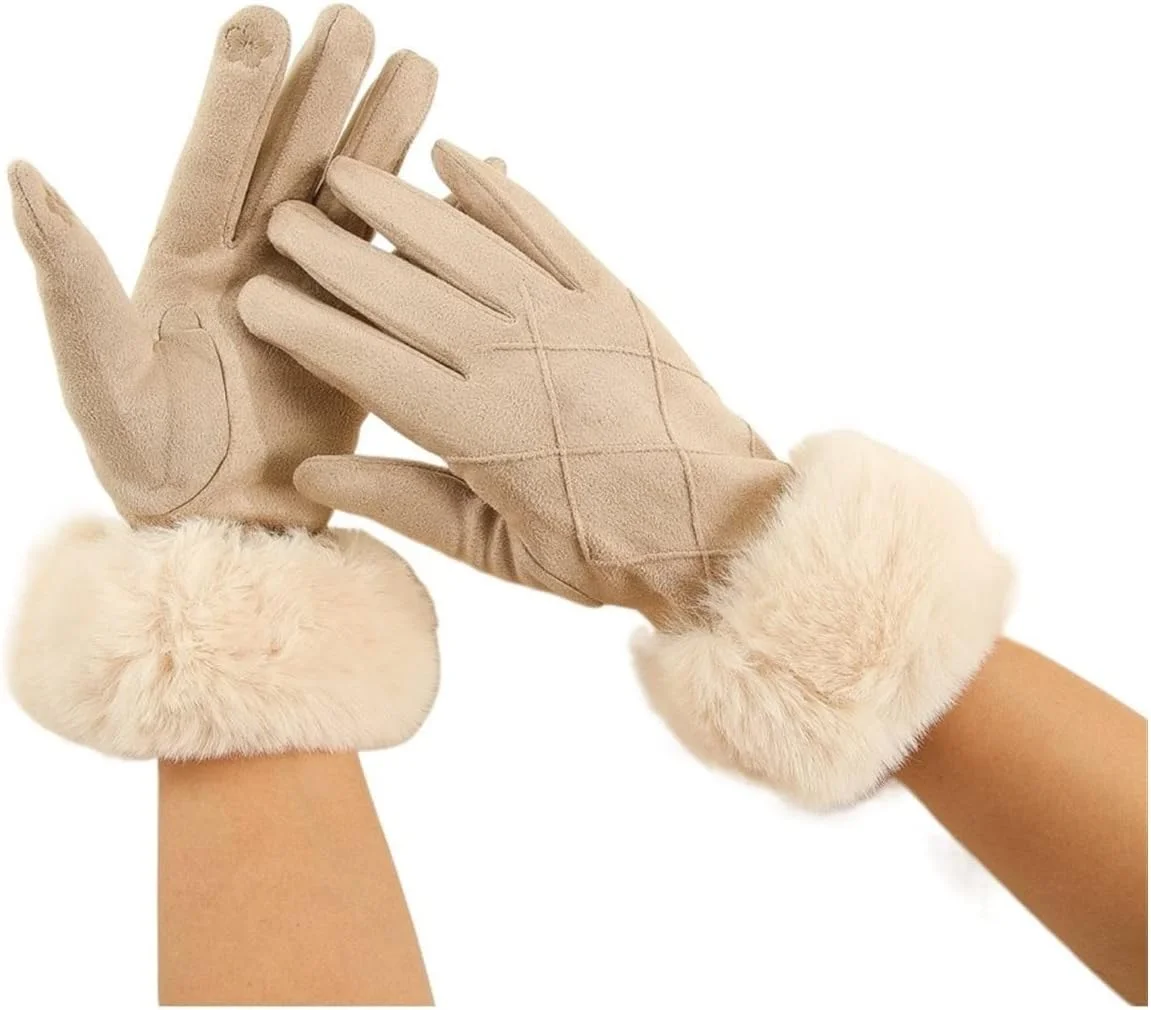 دستکش های زنانه YWLETO برای زمستان، زیبا، ضخیم، گرم و ضد سرما، دارای قابلیت استفاده از صفحه لمسی، مناسب برای دوچرخه سواری و رانندگی