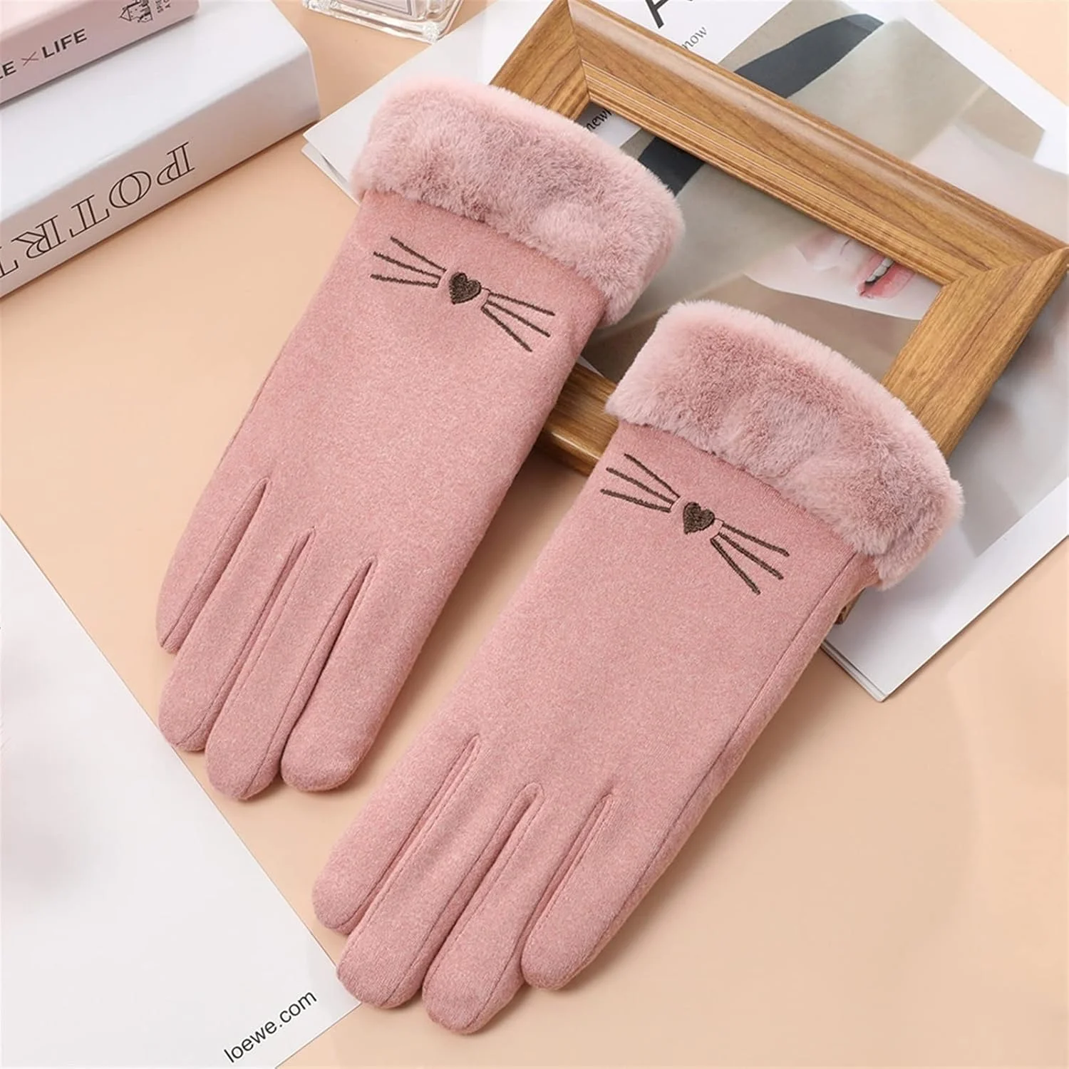 دستکش های زنانه YWLETO گرم، ضد سرما، صفحه لمسی، مخملی، ضخیم، مناسب دوچرخه سواری، ضد باد، دستکش های زنانه دستکش های زنانه YWLETO گرم، ضد سرما، صفحه لمسی، مخملی، ضخیم، مناسب دوچرخه سواری، ضد باد، دستکش های زنانه