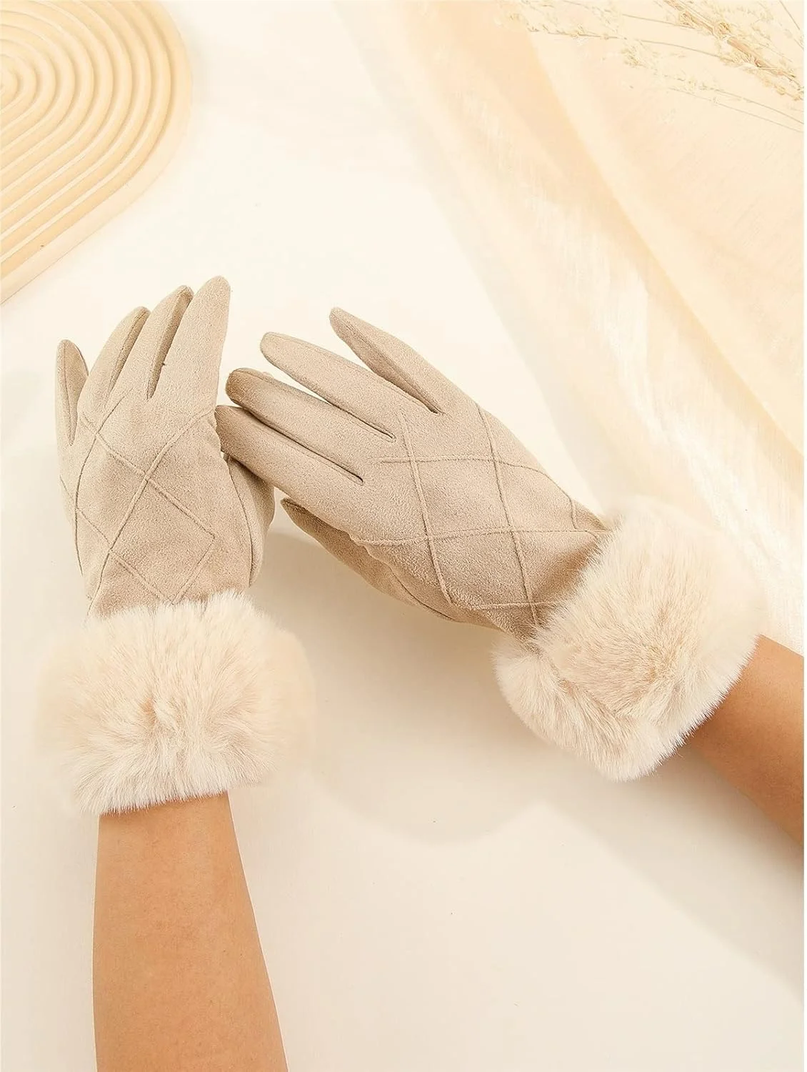 دستکش های زنانه YWLETO برای زمستان، زیبا، ضخیم، گرم و ضد سرما، دارای قابلیت استفاده از صفحه لمسی، مناسب برای دوچرخه سواری و رانندگی