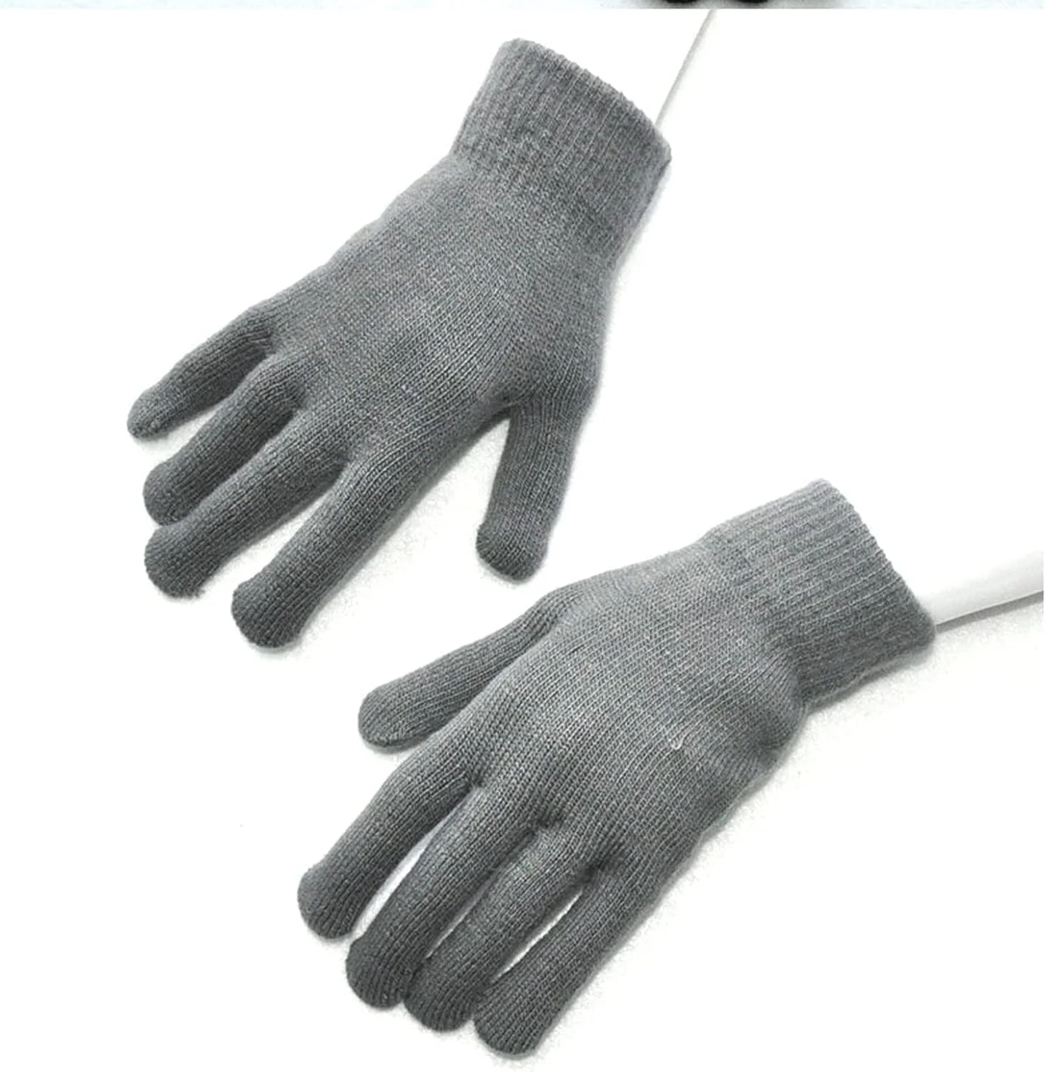 دستکش های ضخیم و گرم YWLETO دستکش های بافتنی زمستانی برای دوچرخه سواری دستکش های پشمی مردانه و زنانه دستکش های تمام انگشتی دستکش های نخی یکدست برای زنان (رنگ: Hortel)