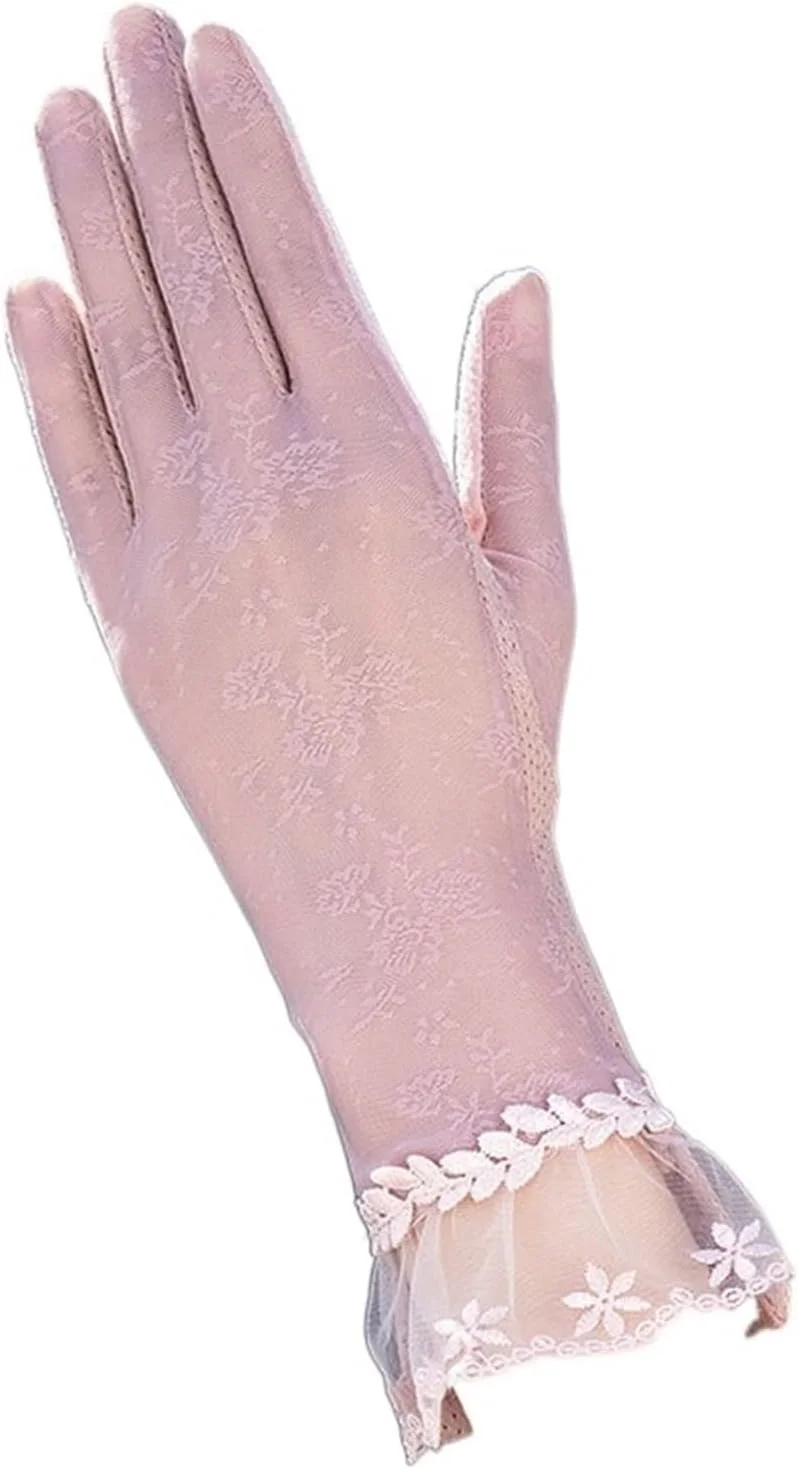 دستکش ضد آفتاب YWLETO زنانه، دستکش های نازک تابستانی برای استفاده در فضای باز با قابلیت لمس صفحه نمایش، مناسب رانندگی، نیمه انگشتی