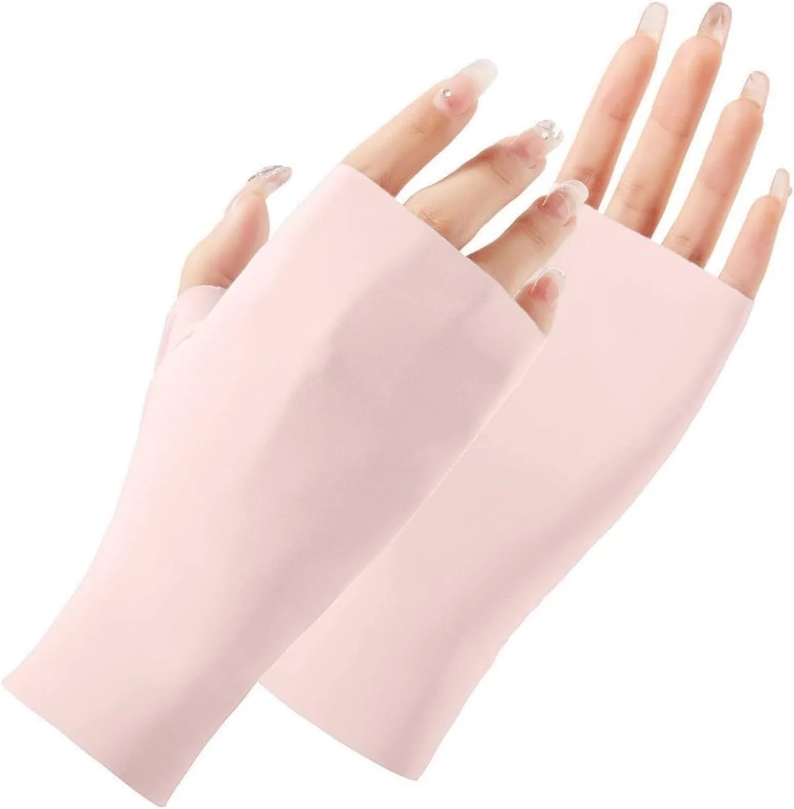 دستکش ضد آفتاب YWLETO زنانه، نازک و خنک، تنفسی، نیم انگشتی مناسب فصل تابستان