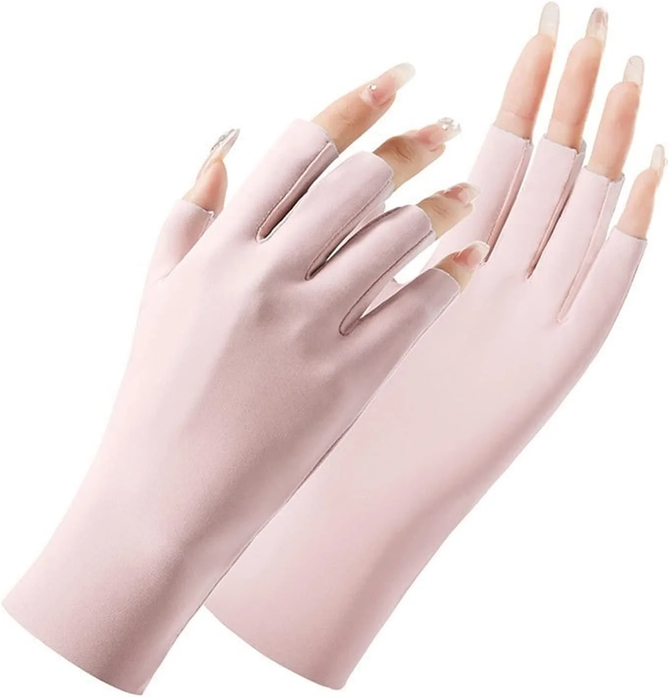 دستکش های ضد آفتاب نازک تابستانی زنانه YWLETO، دستکش های نیم انگشتی یخی مناسب دوچرخه سواری برقی برای زنان