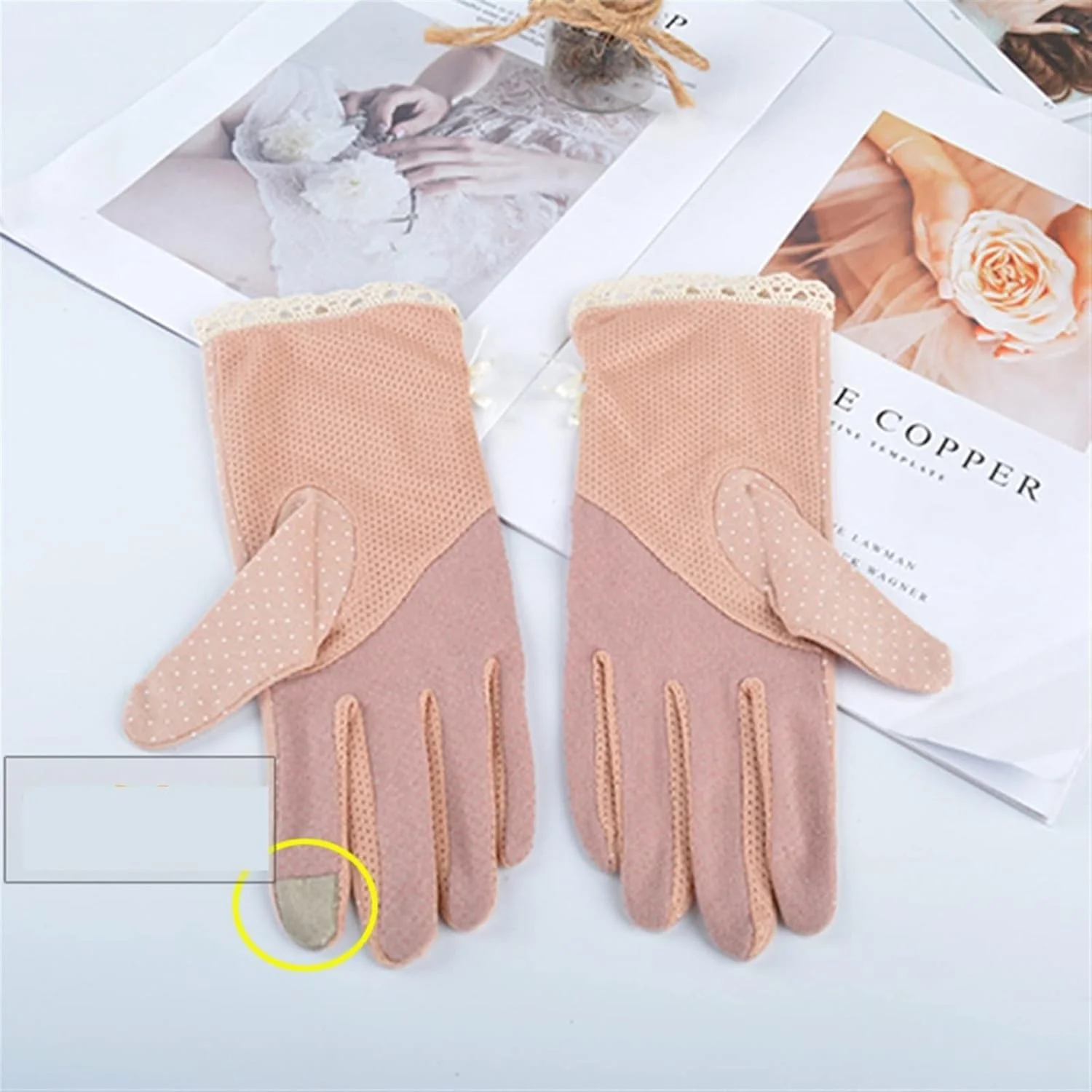 دستکش های ضد آفتاب YWLETO مناسب رانندگی در بهار، پاییز و تابستان، دستکش های نازک ضد لغزش زنانه، نیم دستکش های کوتاه زنانه