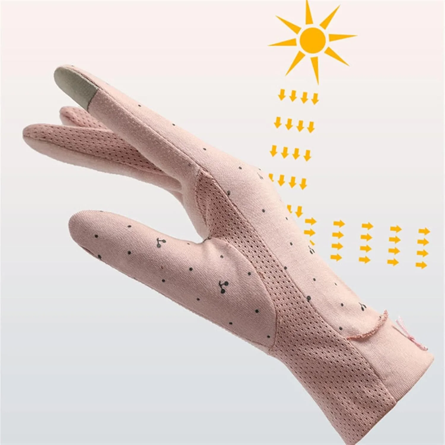 دستکش توری ضد آفتاب زنانه YWLETO مناسب تابستان، دستکش های تنفسی نیمه انگشتی برای رانندگی