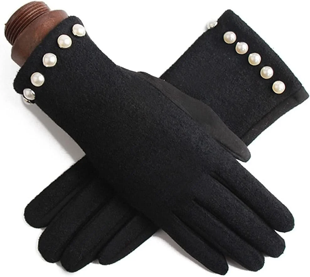 دستکش های لمسی زنانه YWLETO مناسب پاییز/زمستان، گرم و شیک، دستکش های تمام انگشتی برای دوچرخه سواری و رانندگی (رنگ: Hortel)