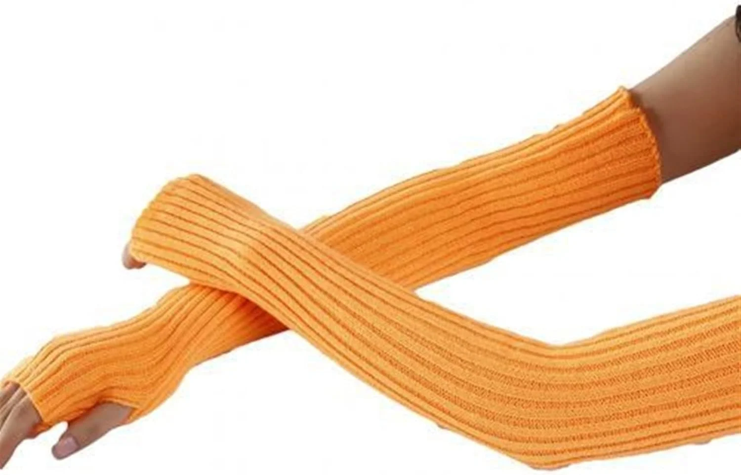 دستکش های بافتنی بلند زنانه YWLETO، دستکش های کشی انگشتی گرم، محافظ بازوی مشکی کلاسیک و یکدست. دستکش زنانه (رنگ: Hortel، سایز: طول-52 سانتی متر)