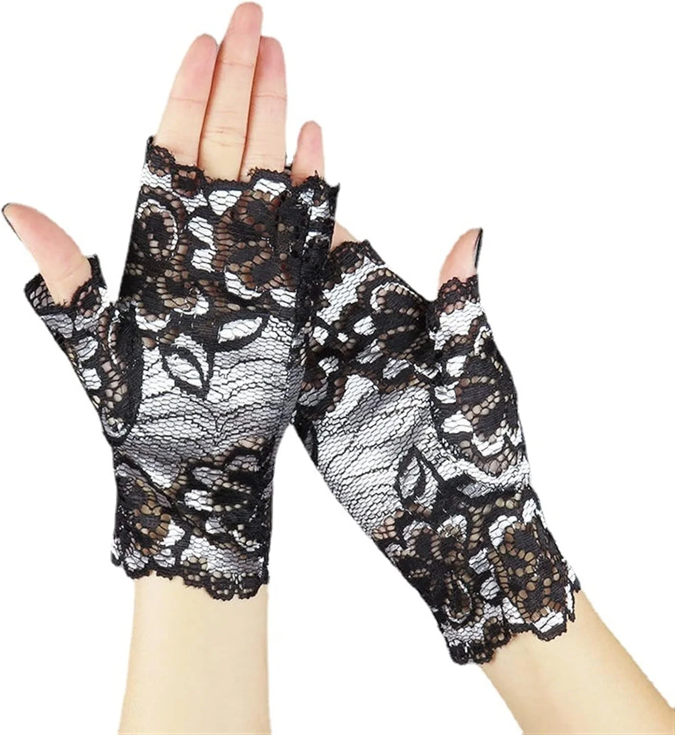 دستکش های نیم انگشتی ضد آفتاب زنانه YWLETO مناسب بهار و تابستان، دستکش های نازک و کشسان با انگشت باز، مناسب بانوان