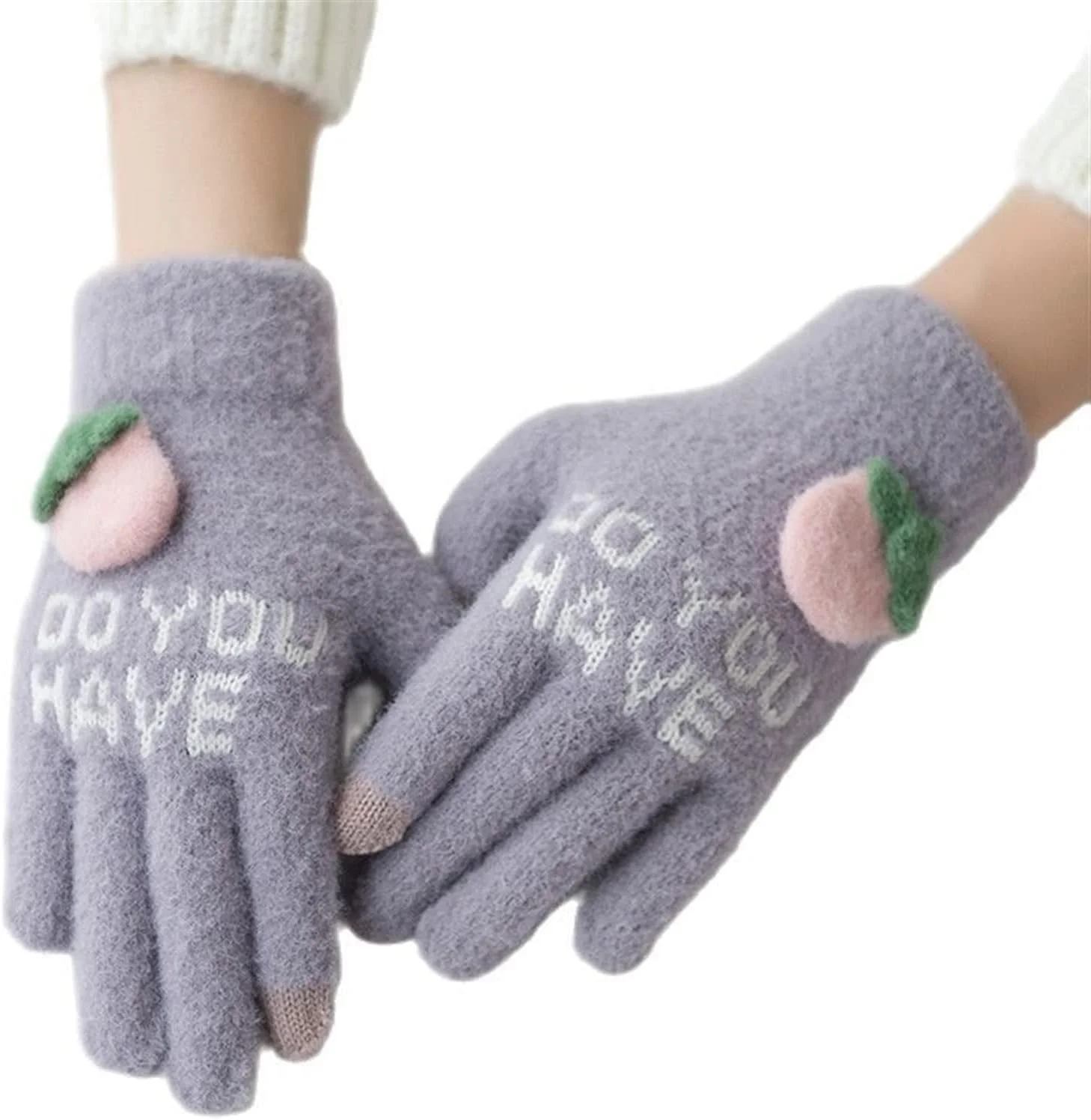 دستکش های گرم زمستانی YWLETO طرح توت فرنگی، دستکش های لمسی انگشتی دوست داشتنی و شیرین، دستکش های نرم و ضد سرما برای دانشجویان، دستکش های زنانه مناسب دوچرخه سواری