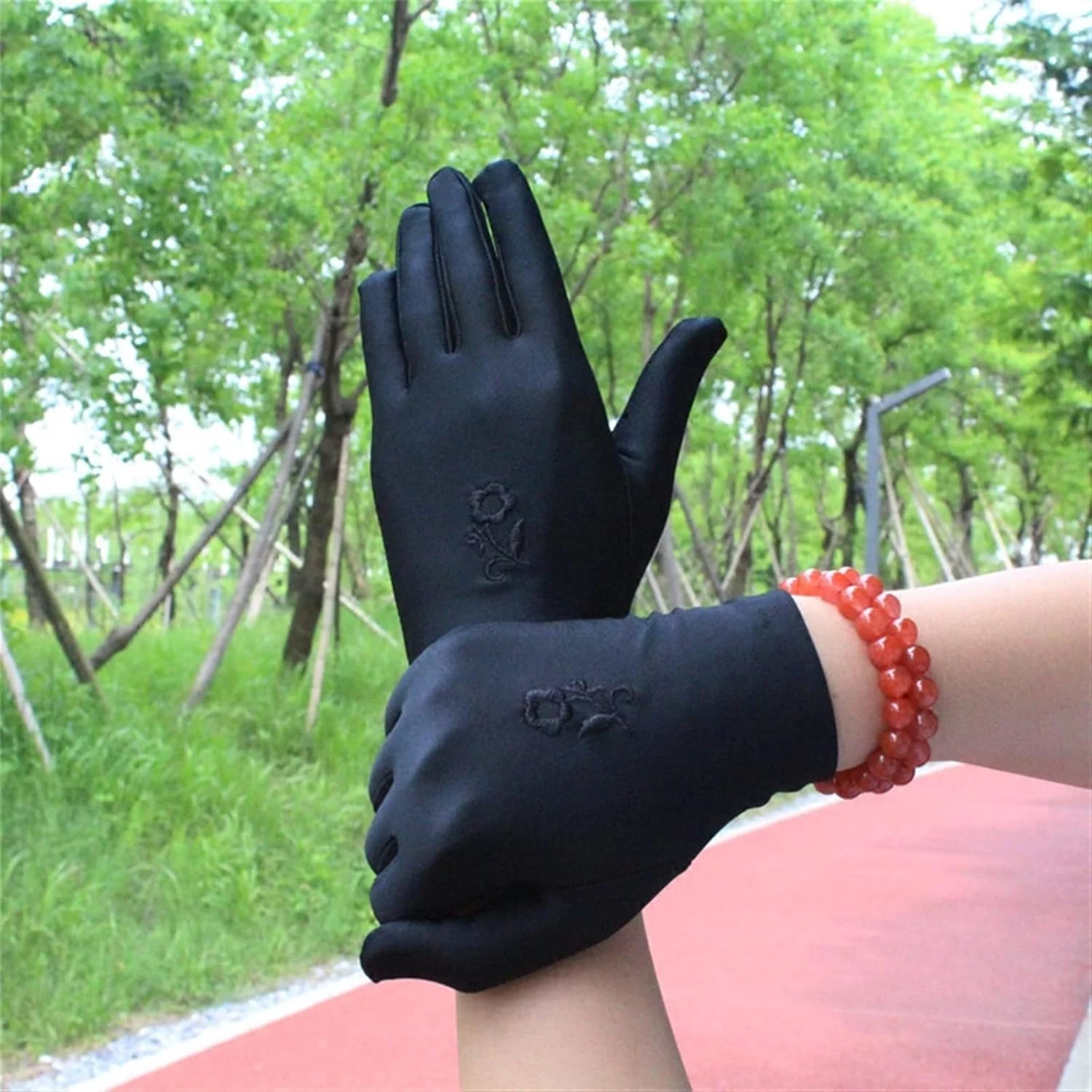 دستکش های نازک ضد آفتاب زنانه YWLETO مناسب بهار، پاییز و تابستان - دستکش های کوتاه، دستکش های کشی، دستکش های بدون انگشت زنانه