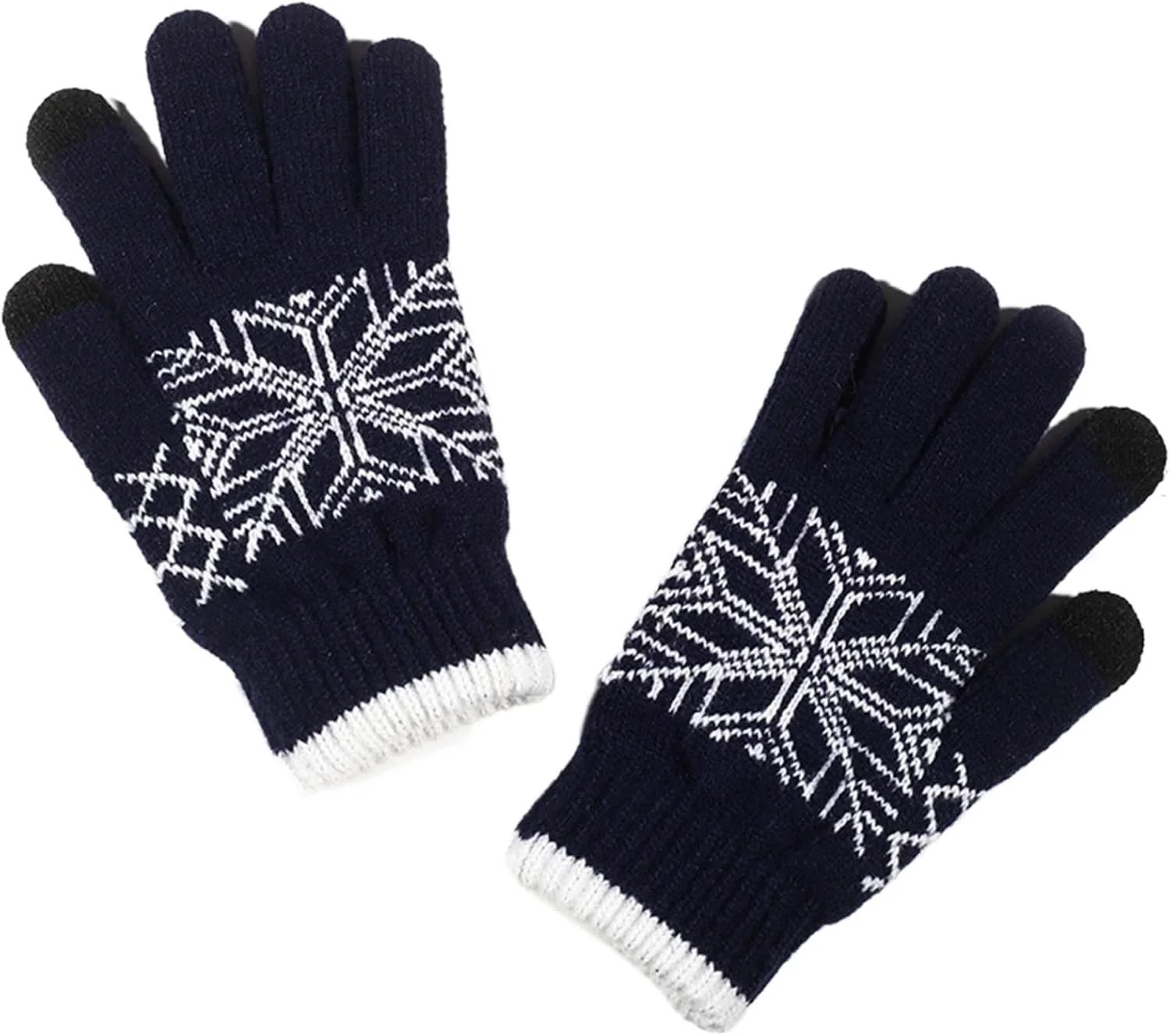دستکش های بافتنی گرم YWLETO طرح دانه برف مناسب پاییز و زمستان، دستکش های دوچرخه سواری انگشتی برای مردان و زنان