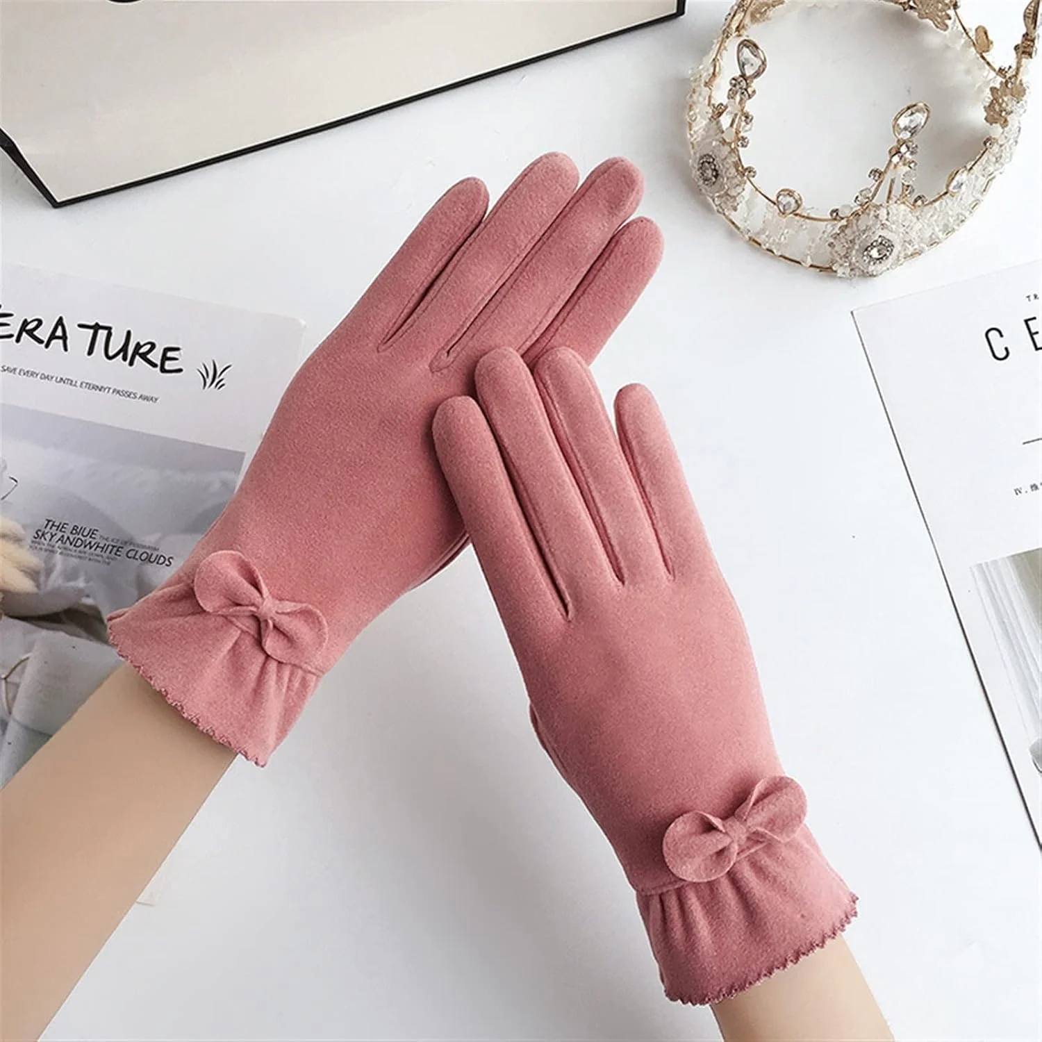 دستکش زنانه لمسی YWLETO مناسب فصل بهار، پاییز و زمستان، دستکش کوتاه گرم مناسب دوچرخه سواری برای بانوان دستکش زنانه لمسی YWLETO مناسب فصل بهار، پاییز و زمستان، دستکش کوتاه گرم مناسب دوچرخه سواری برای بانوان