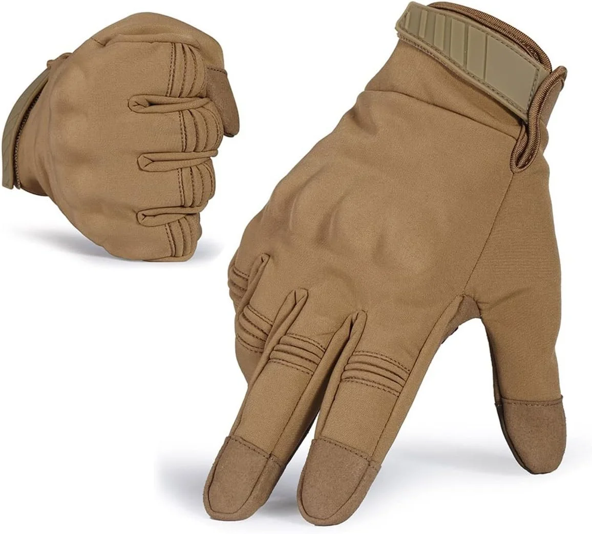 دستکش های لمسی YWLETO مناسب رانندگی، اسکی، کار، گرم، مردانه و زنانه (رنگ: قهوه ای، سایز: متوسط)