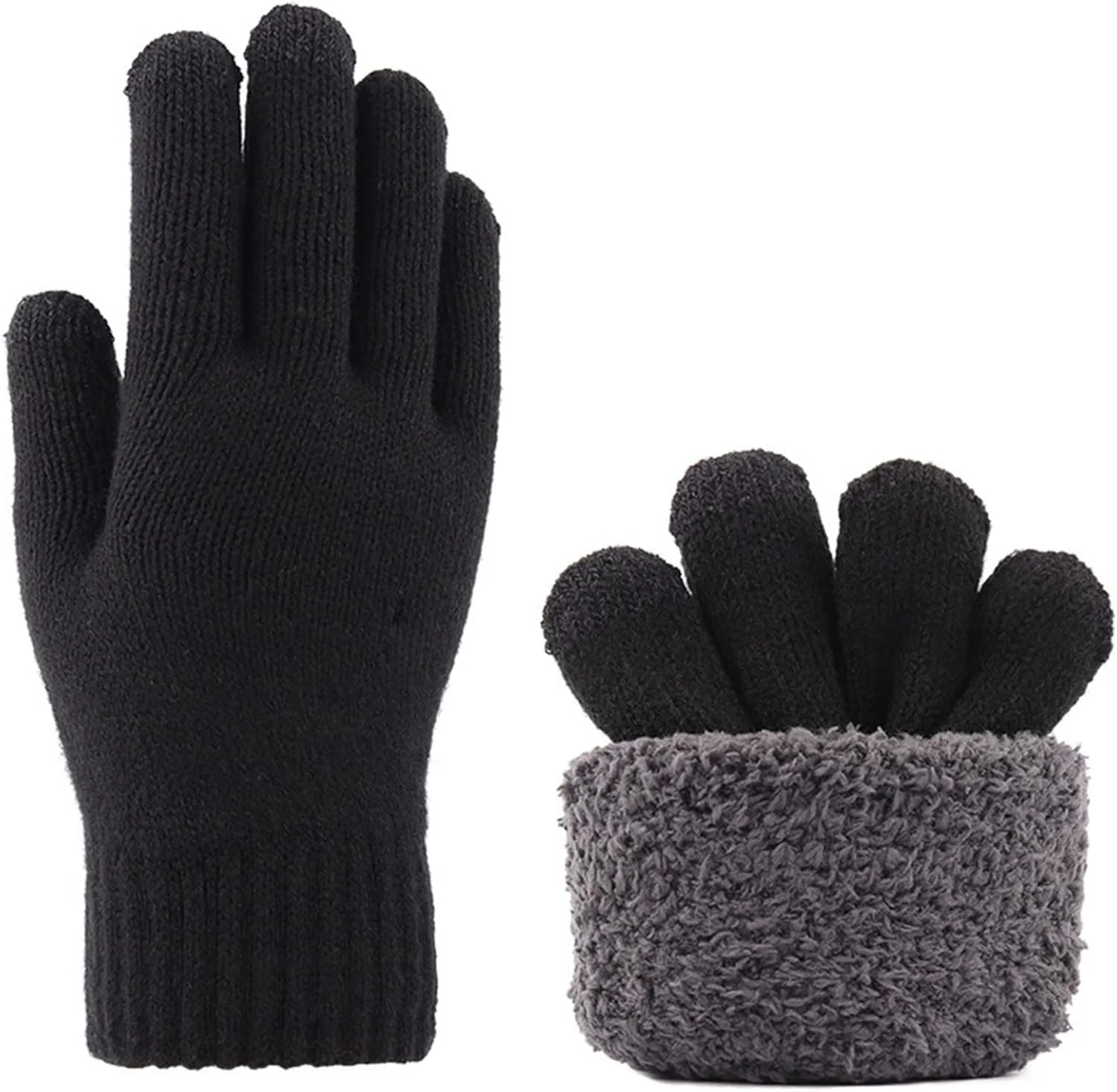 دستکش های لمسی YWLETO مناسب آقایان و بانوان در زمستان، پشمی و ضخیم، دستکش های گرم و ضد لغزش برای بانوان