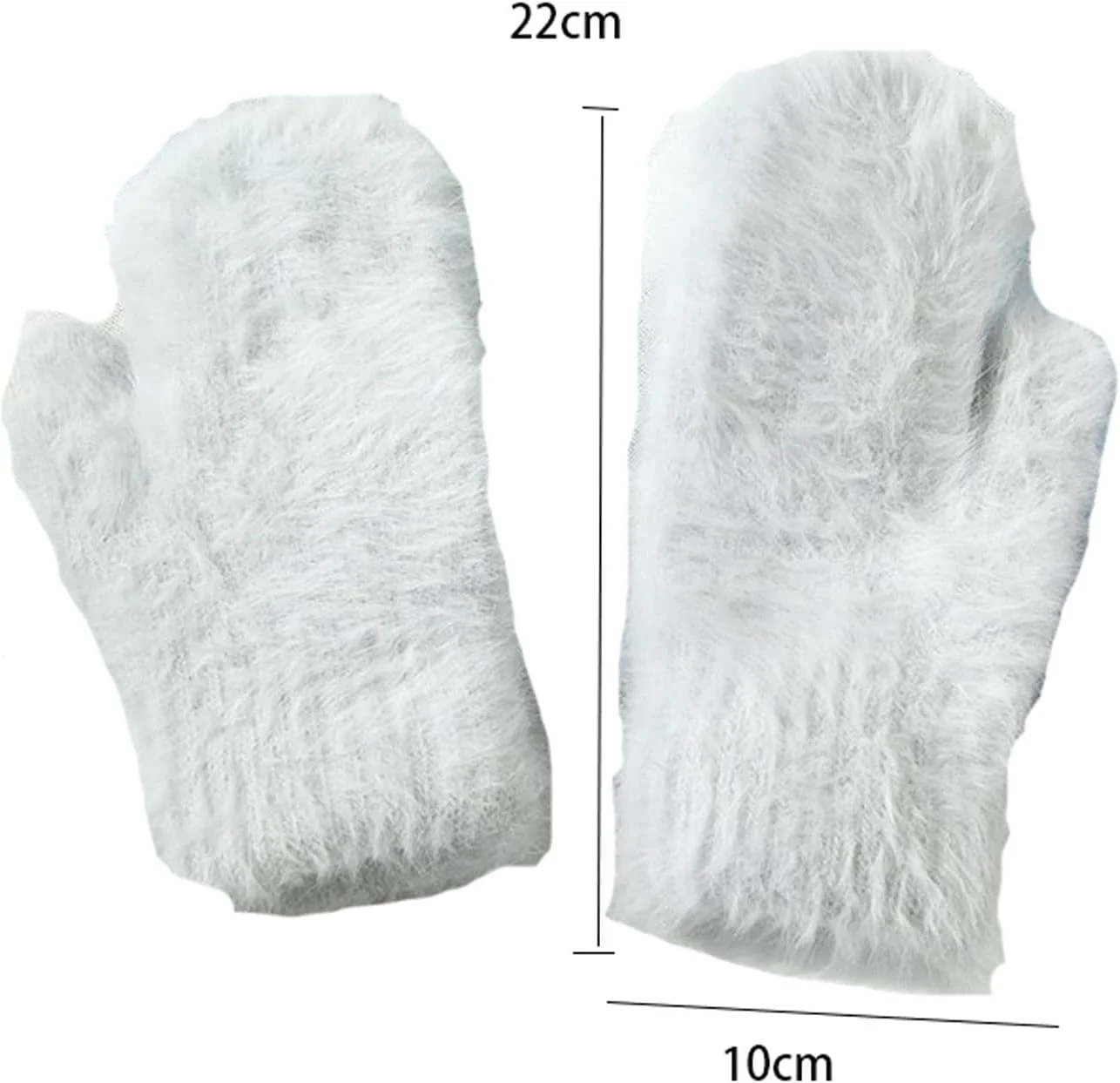 دستکش های پشمی خرگوشی فانتزی YWLETO زنانه، دستکش های زمستانی، دستکش های خزدار، دستکش های بدون انگشت، دستکش های زمستانی زنانه، دخترانه (رنگ: سفید)