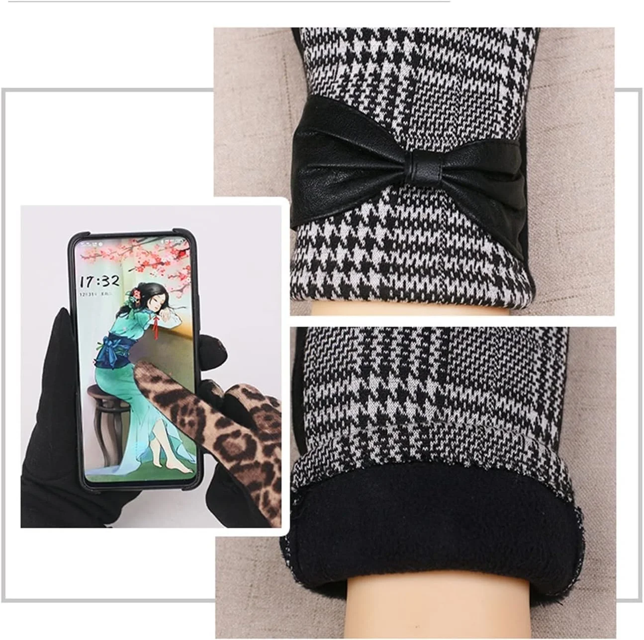 دستکش های زنانه YWLETO زمستانی مخملی گرم نازک صفحه لمسی مناسب فعالیت های خارج از منزل، رانندگی، دویدن، ضد باد