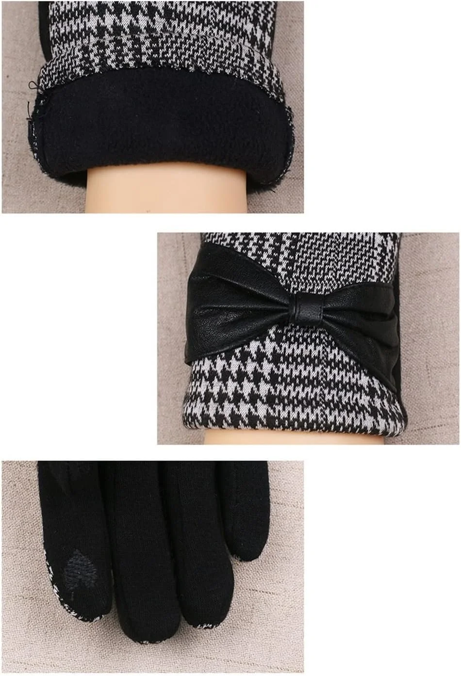 دستکش های زنانه YWLETO زمستانی مخملی گرم نازک صفحه لمسی مناسب فعالیت های خارج از منزل، رانندگی، دویدن، ضد باد