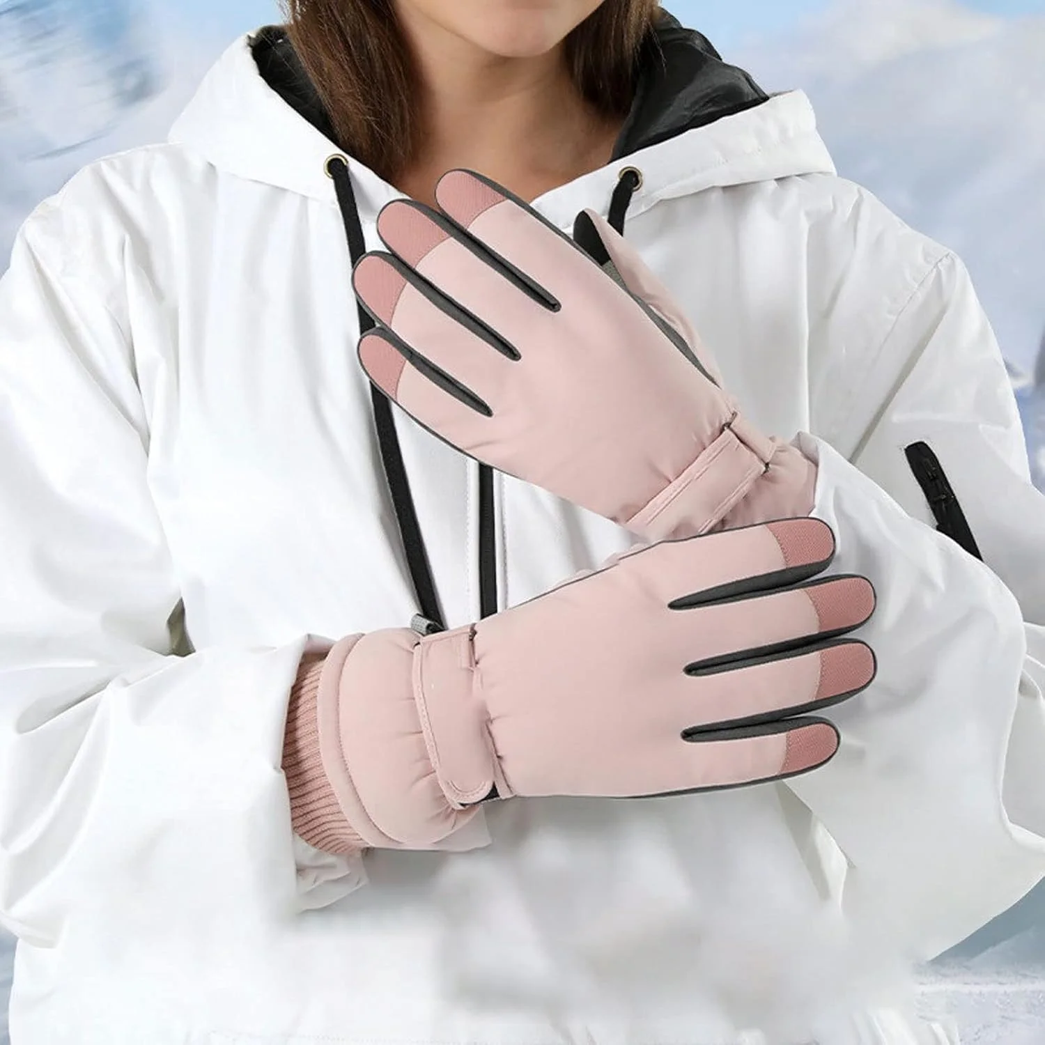 دستکش اسکی زمستانی YWLETO زنانه مناسب ورزش های فضای باز، دوچرخه سواری، کوهنوردی، دارای لایه مخملی ضخیم و گرم، دستکش های بلند لمسی مناسب بانوان دستکش اسکی زمستانی YWLETO زنانه مناسب ورزش های فضای باز، دوچرخه سواری، کوهنوردی، دارای لایه مخملی ضخیم و گرم، دستکش های بلند لمسی مناسب بانوان