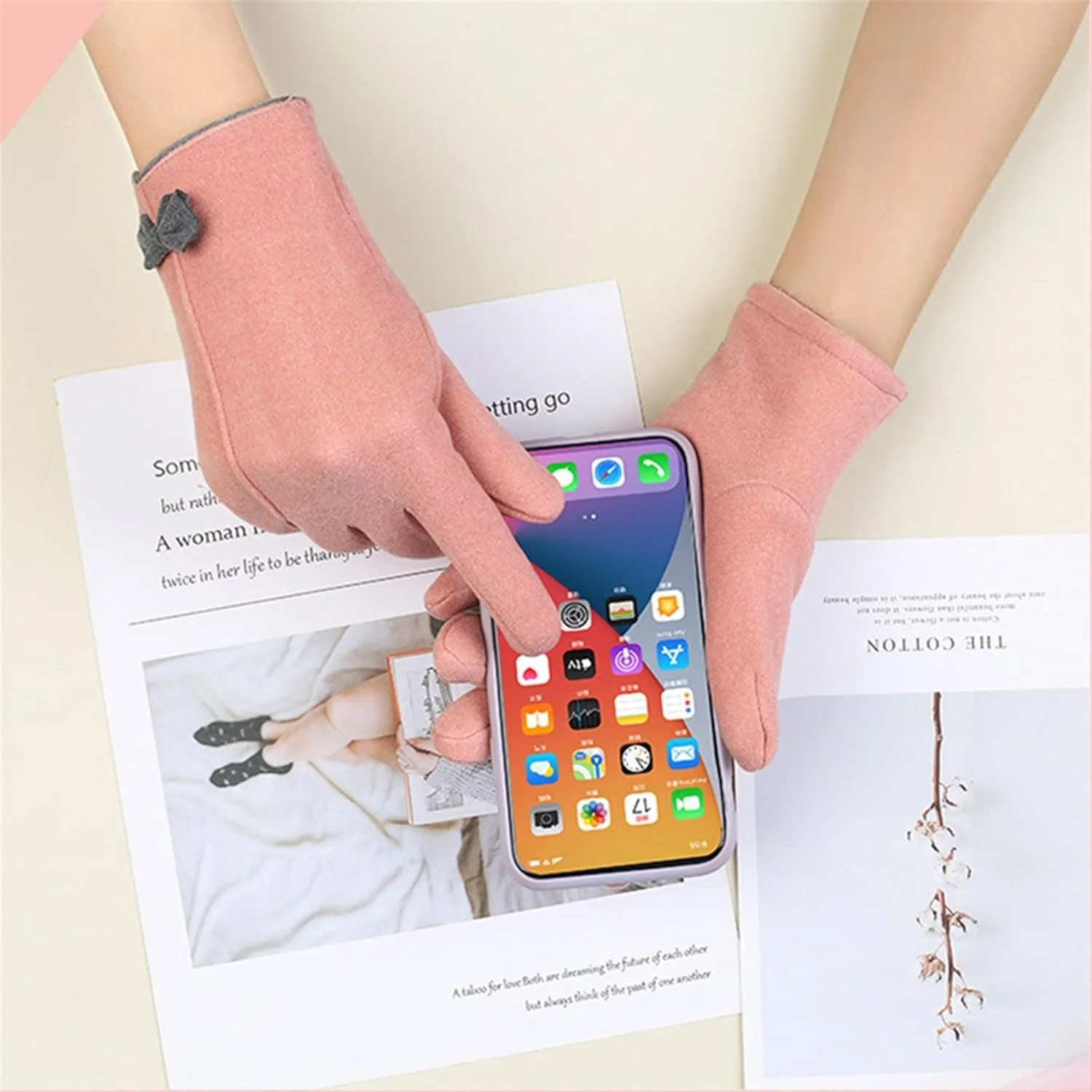 دستکش های گرم زنانه YWLETO، دستکش های ضخیم صفحه لمسی مناسب برای دوچرخه سواری در فضای باز، مناسب پاییز و زمستان